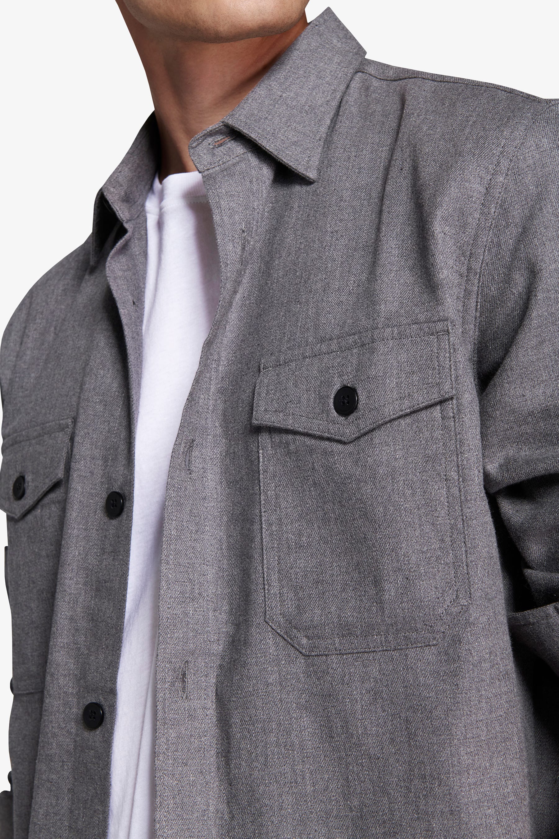 Overshirt in cotone grigio