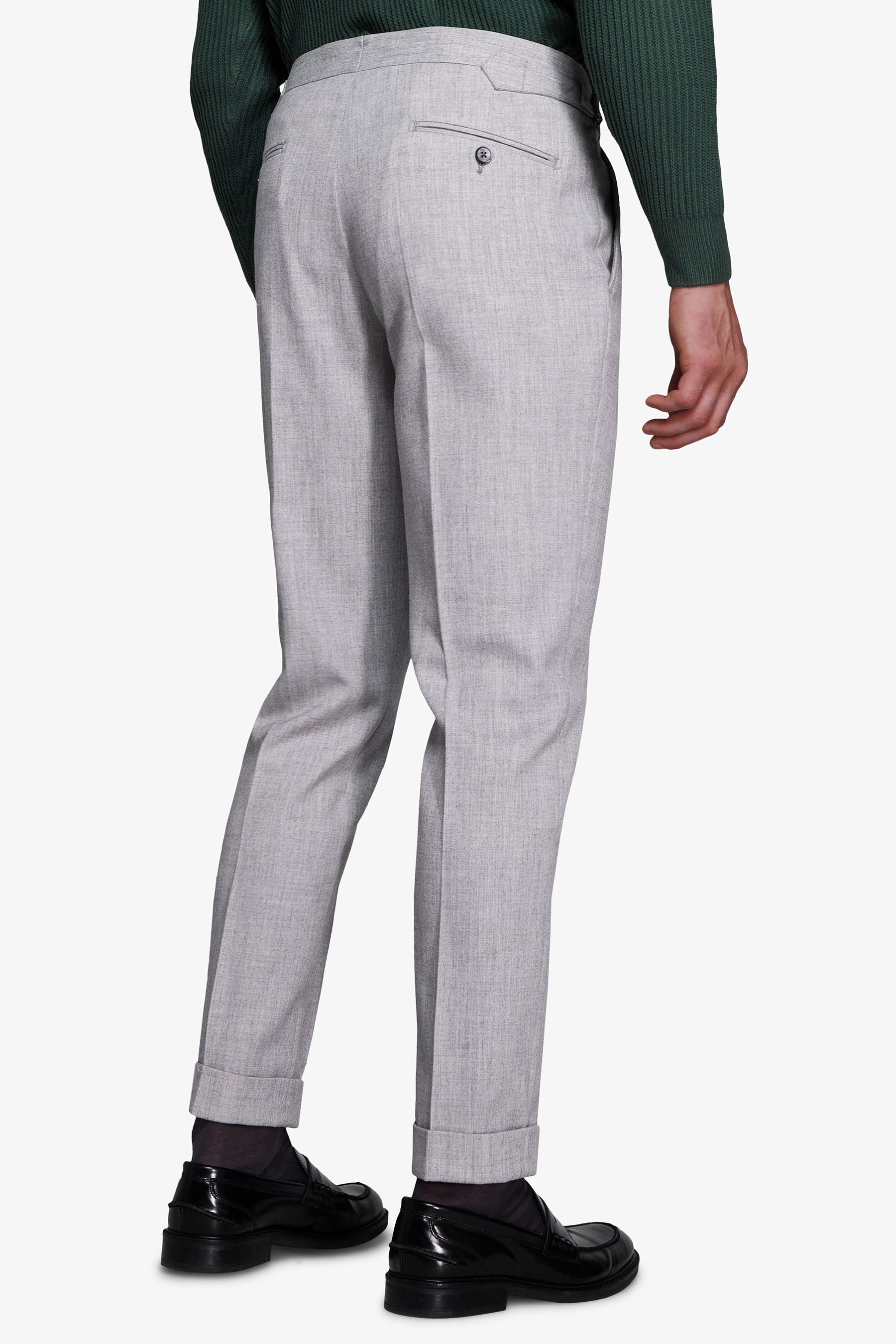 Pantaloni effetto flanella grigio chiaro-Dan John