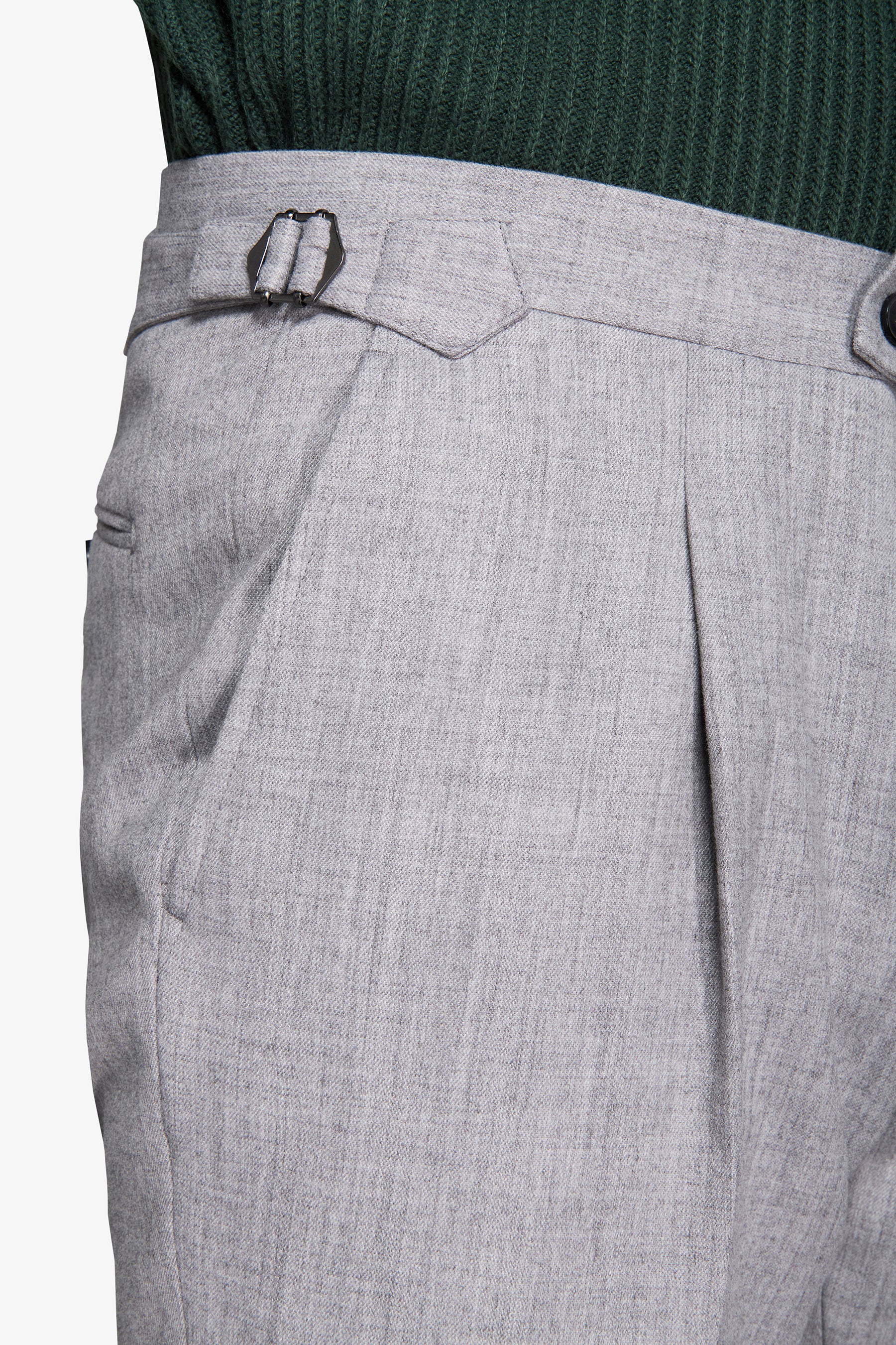 Light gray flannel effect trousers