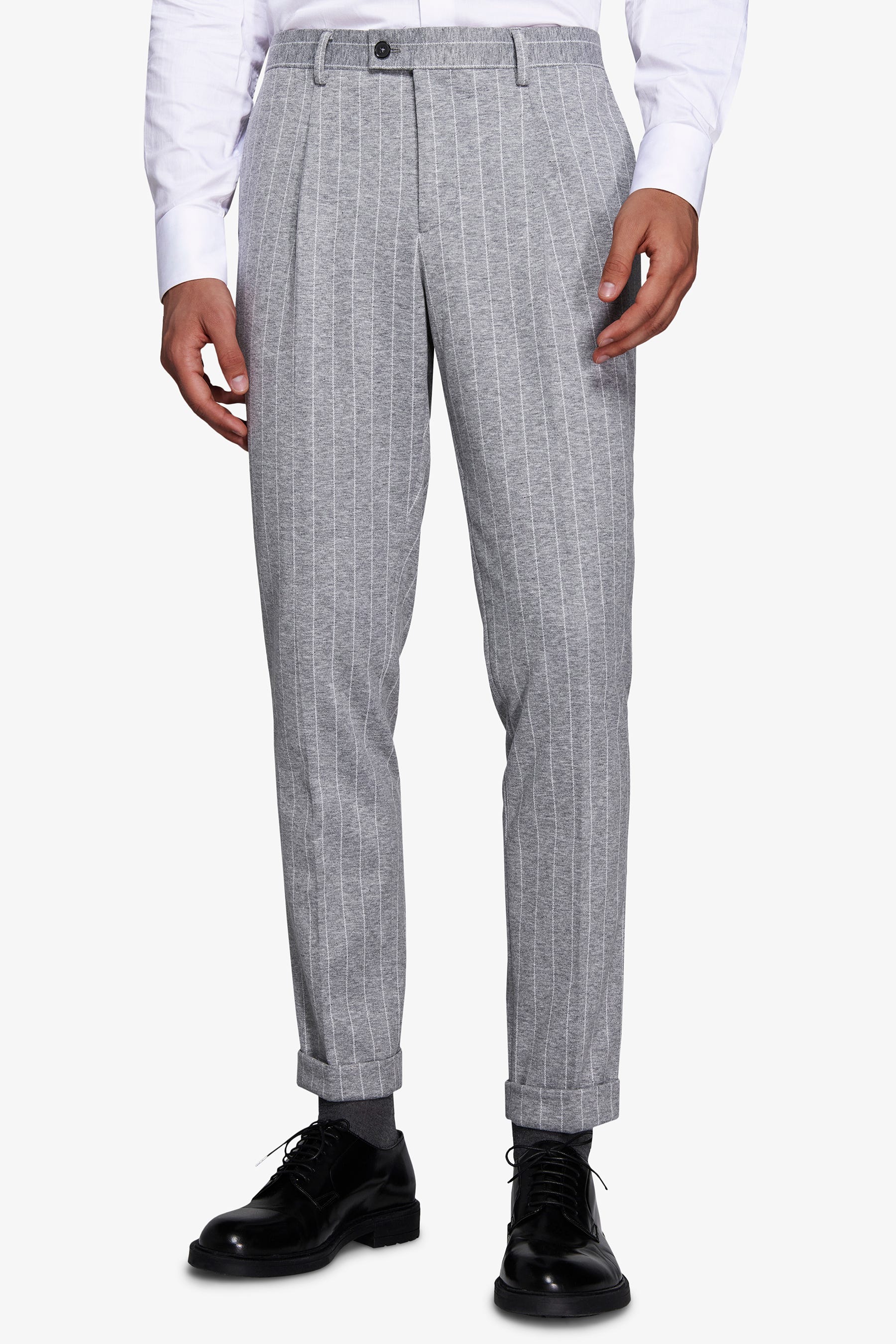 Pantaloni gessati grigio chiaro-Dan John