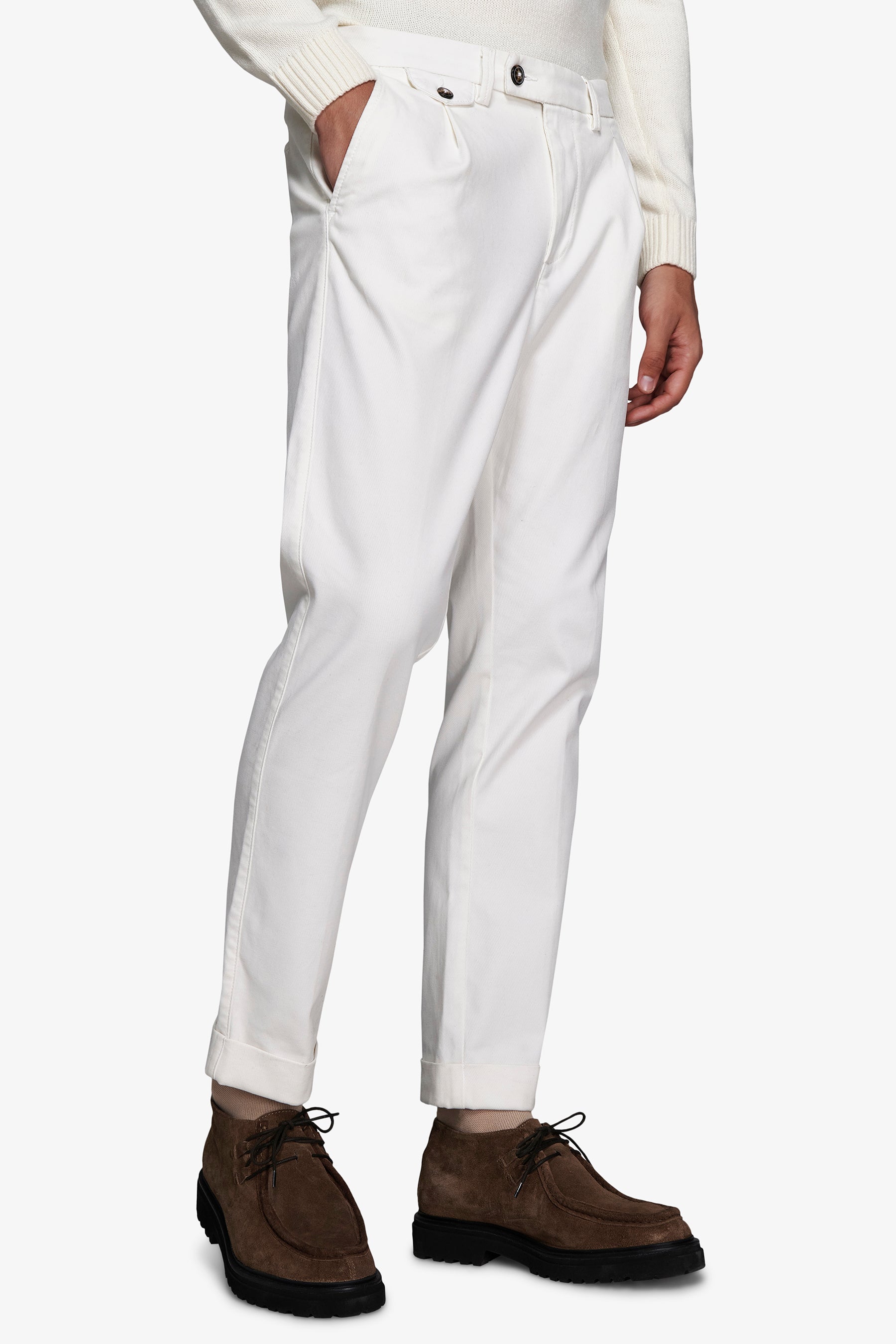 Pantaloni cavalry panna