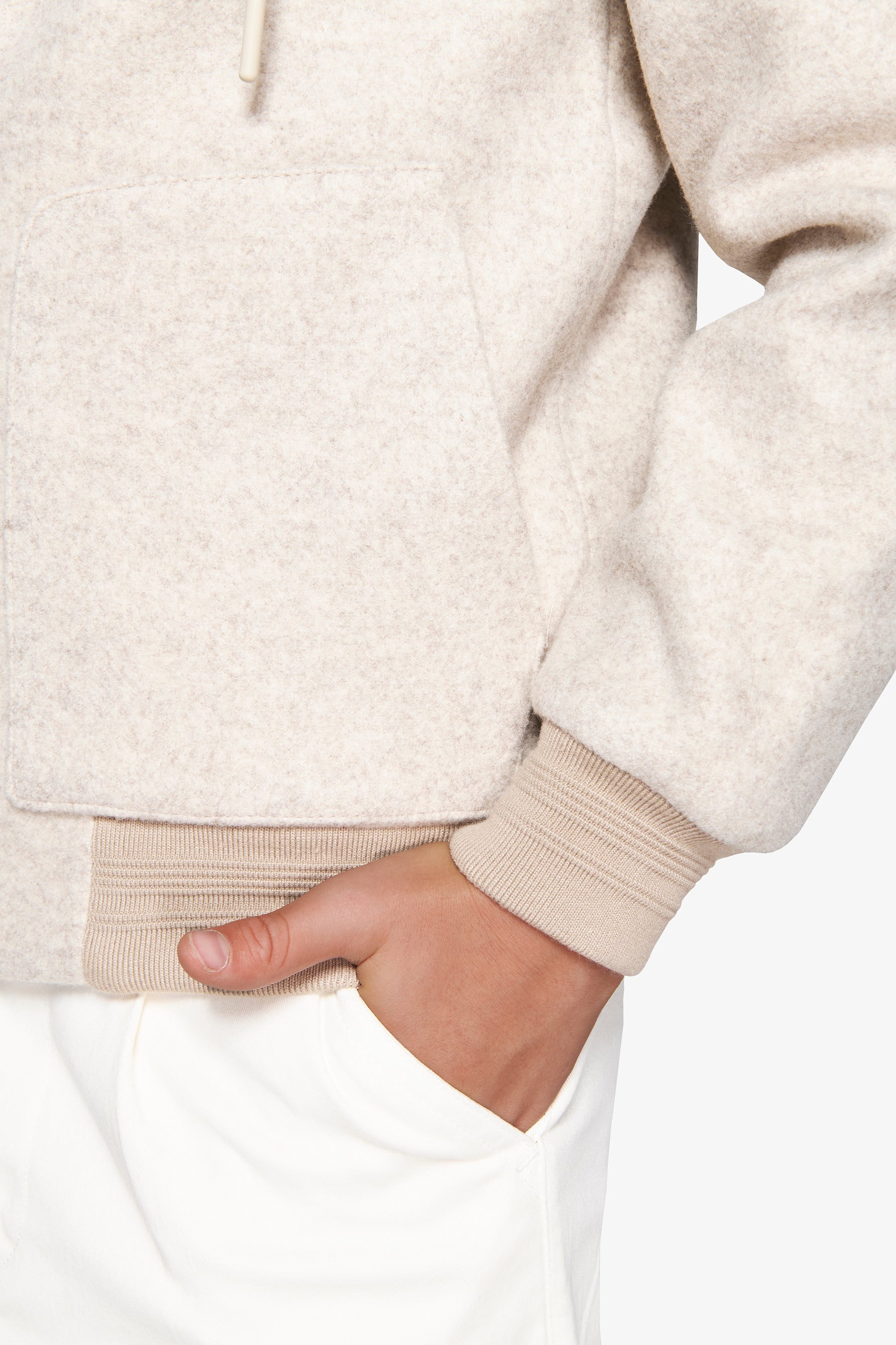 KIDS Beige flannel effect bomber jacket