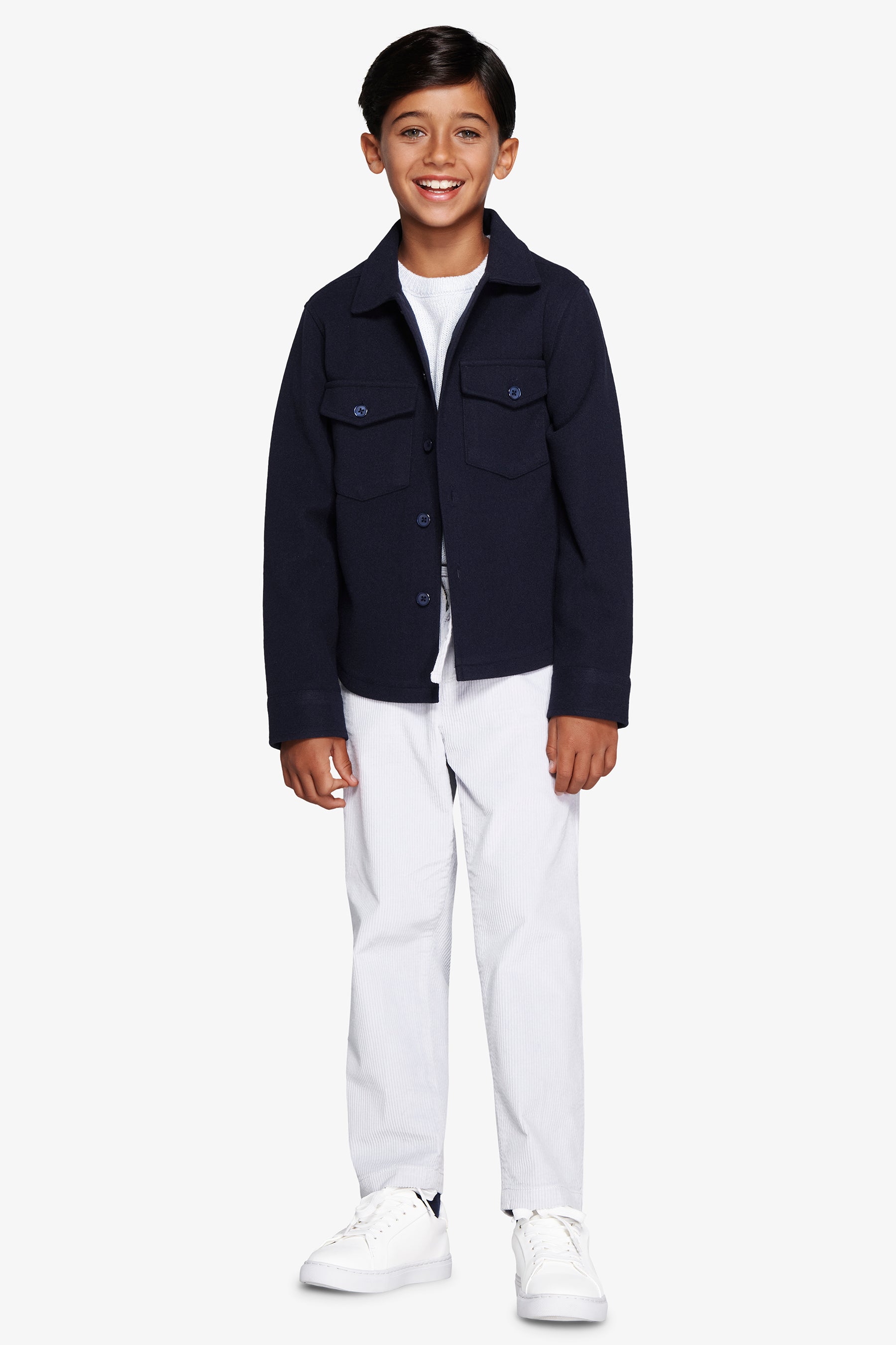 Overshirt effetto flanella blu Kids