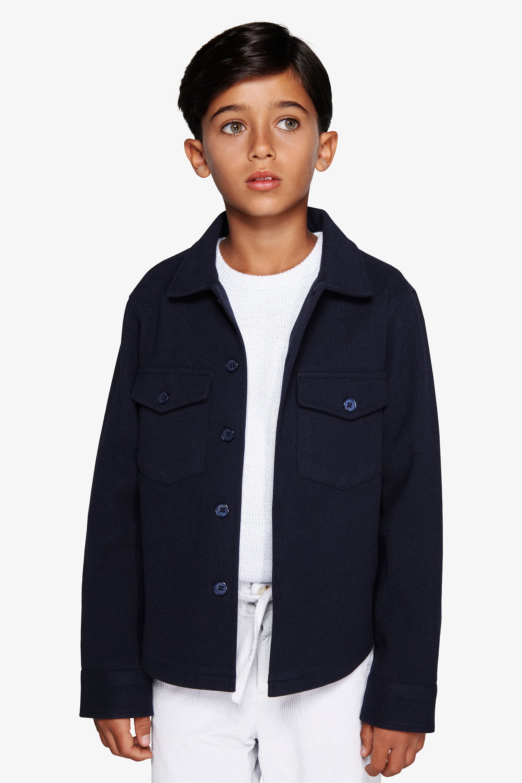 Overshirt effetto flanella blu Kids