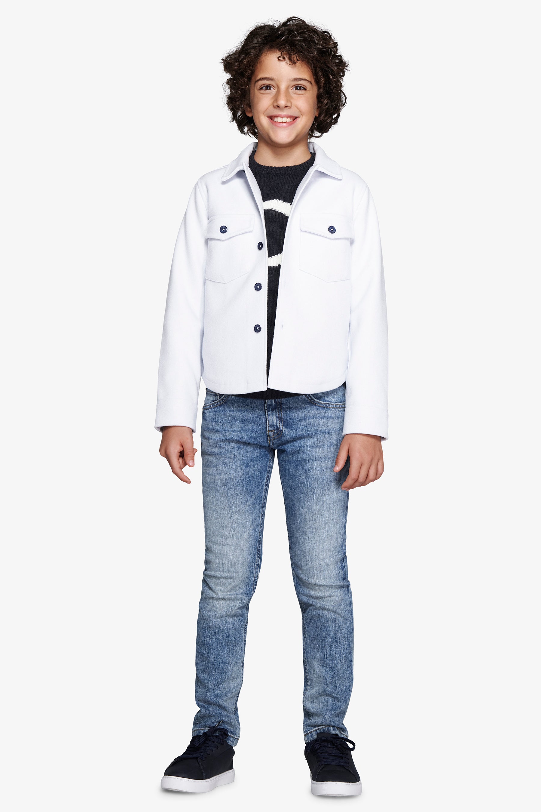 Overshirt effetto flanella celeste Kids