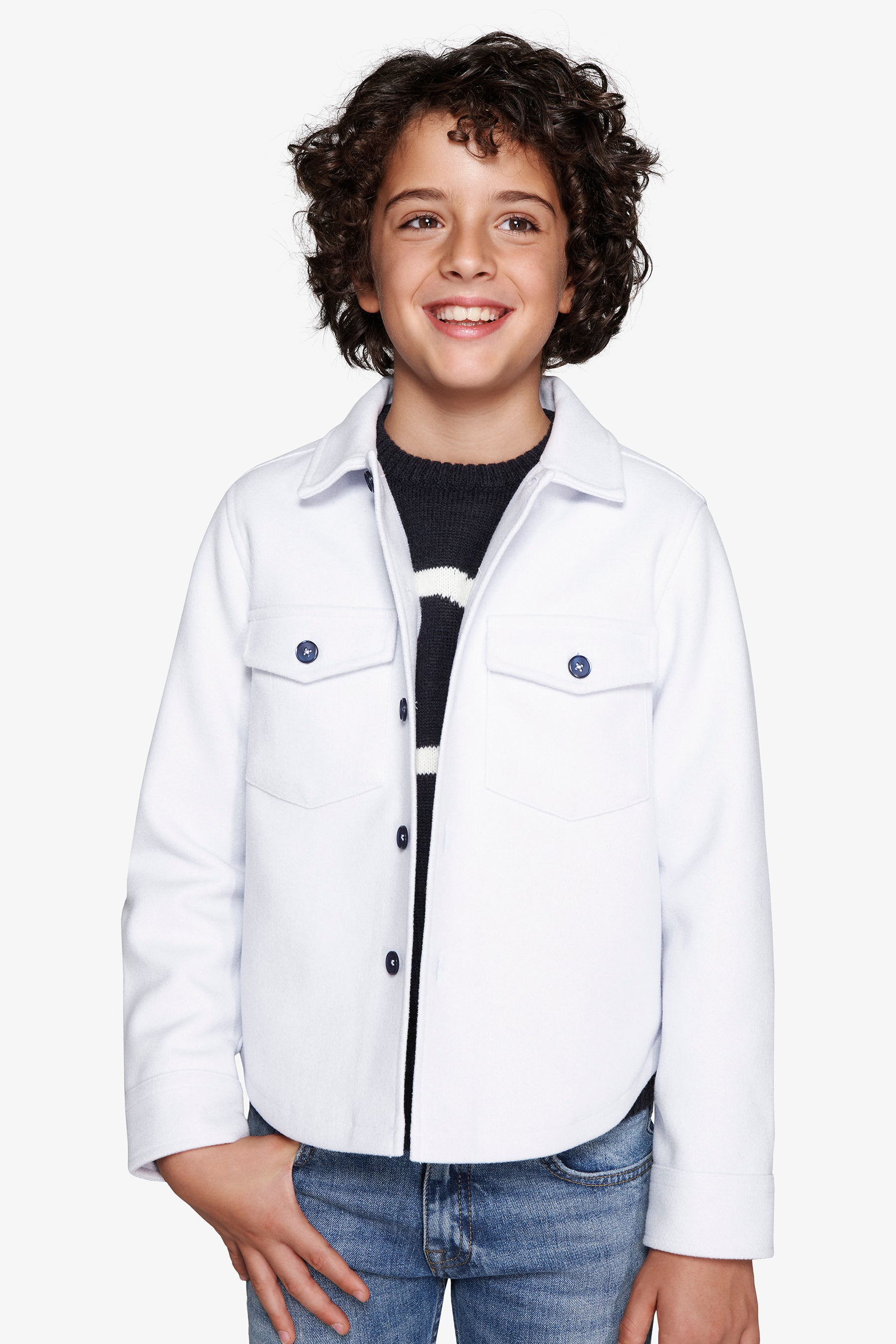 Overshirt effetto flanella celeste Kids