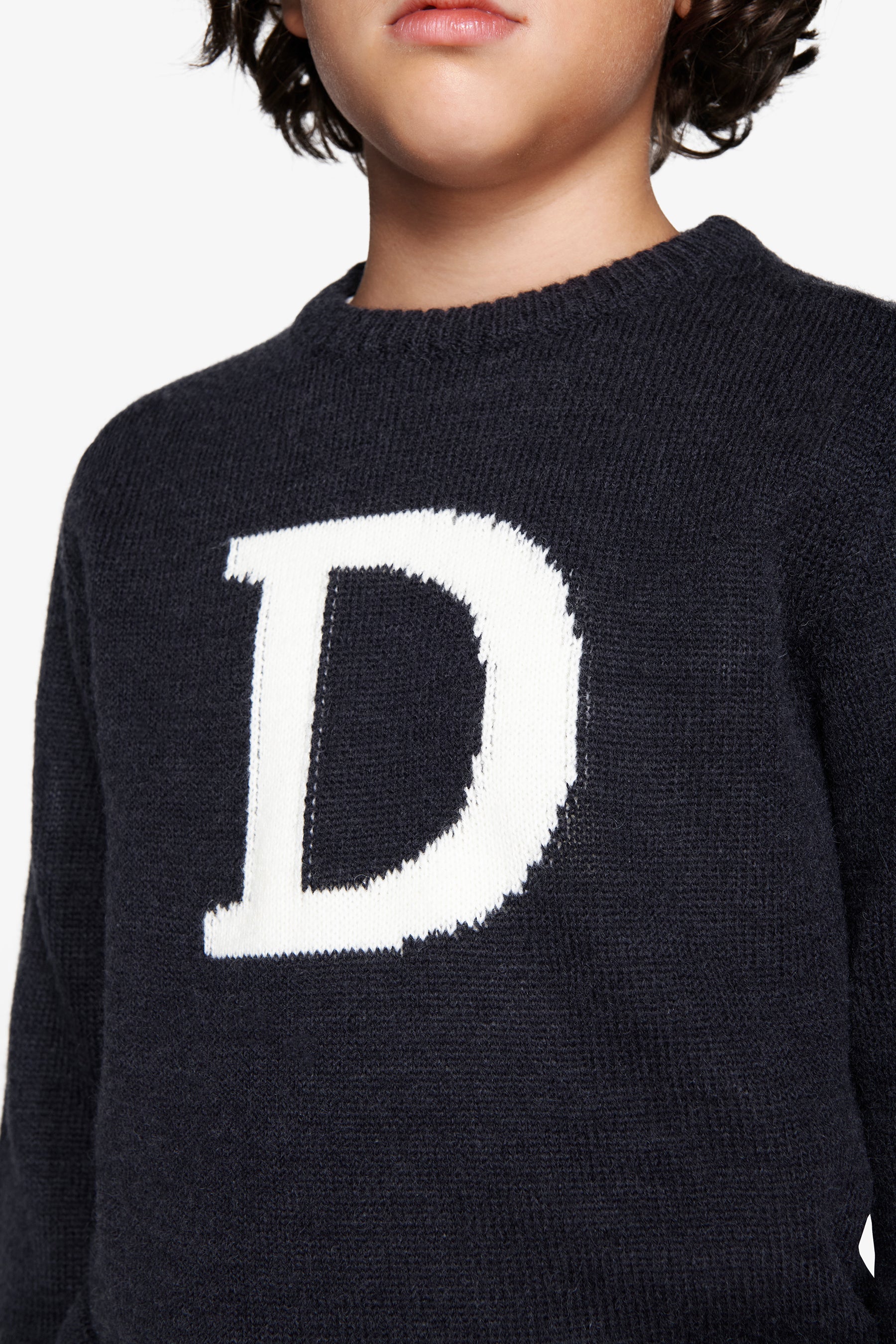 Maglia girocollo logo blu Kids