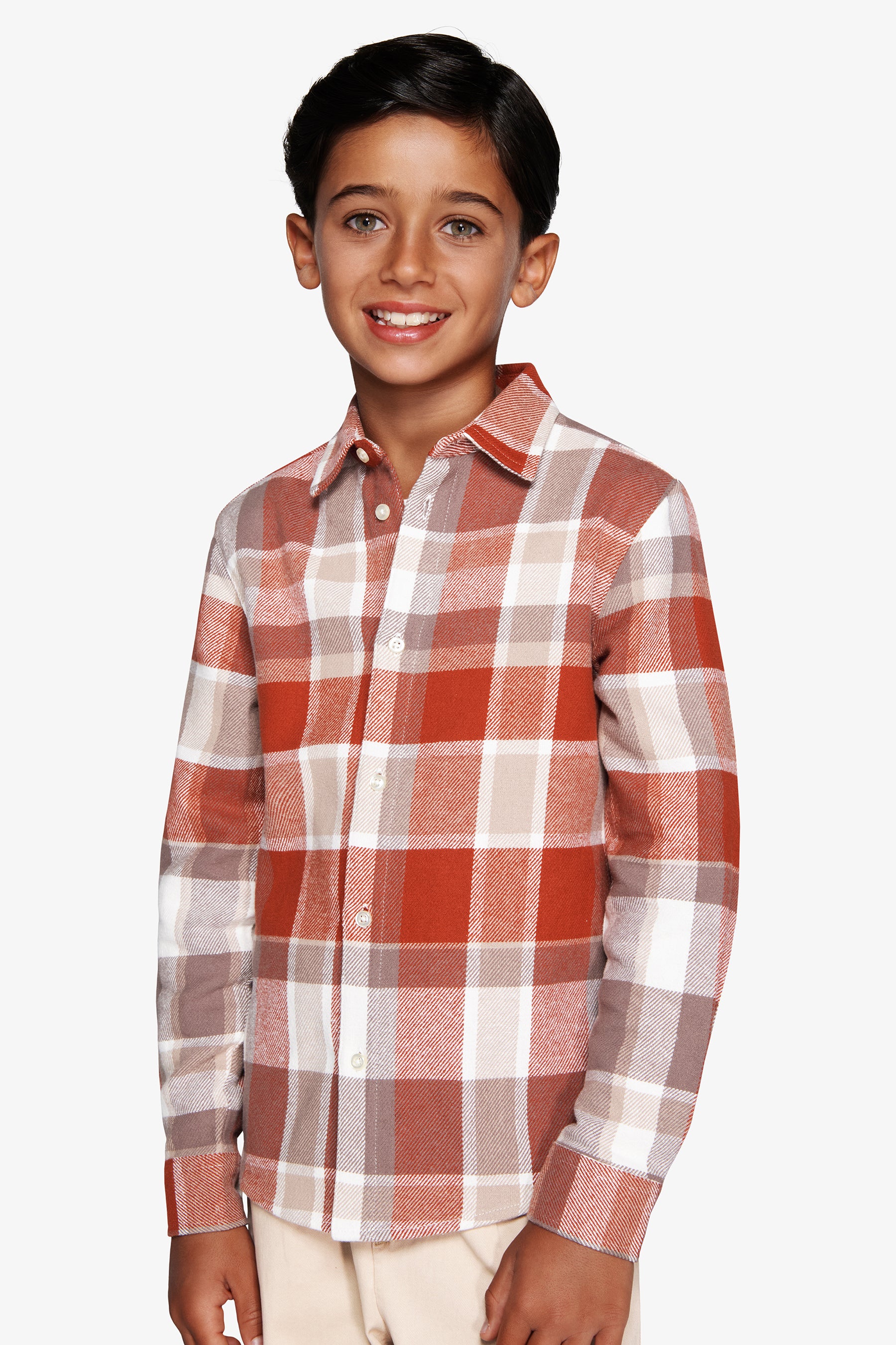 Camicia check arancio Kids