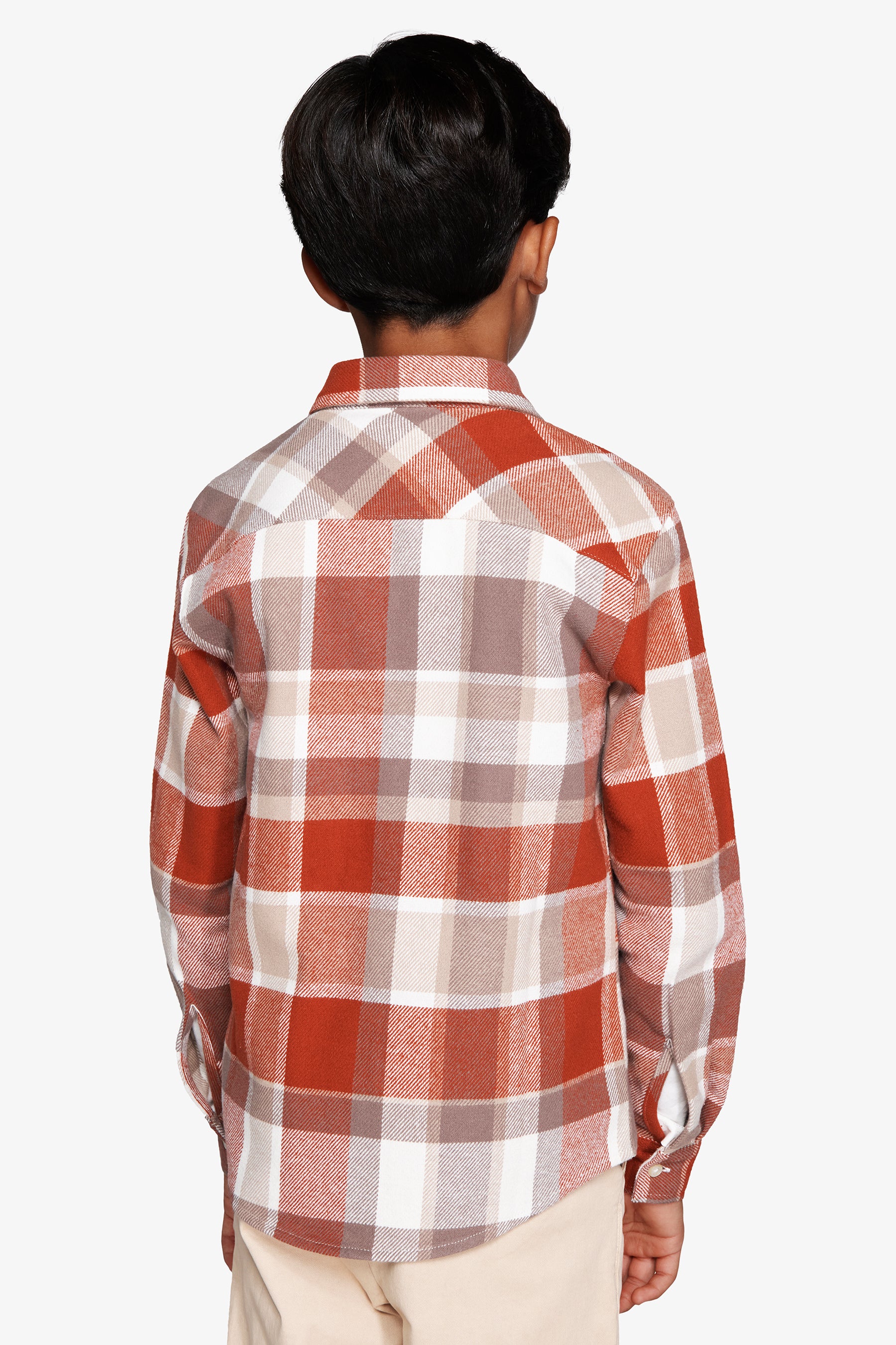 Camicia check arancio Kids