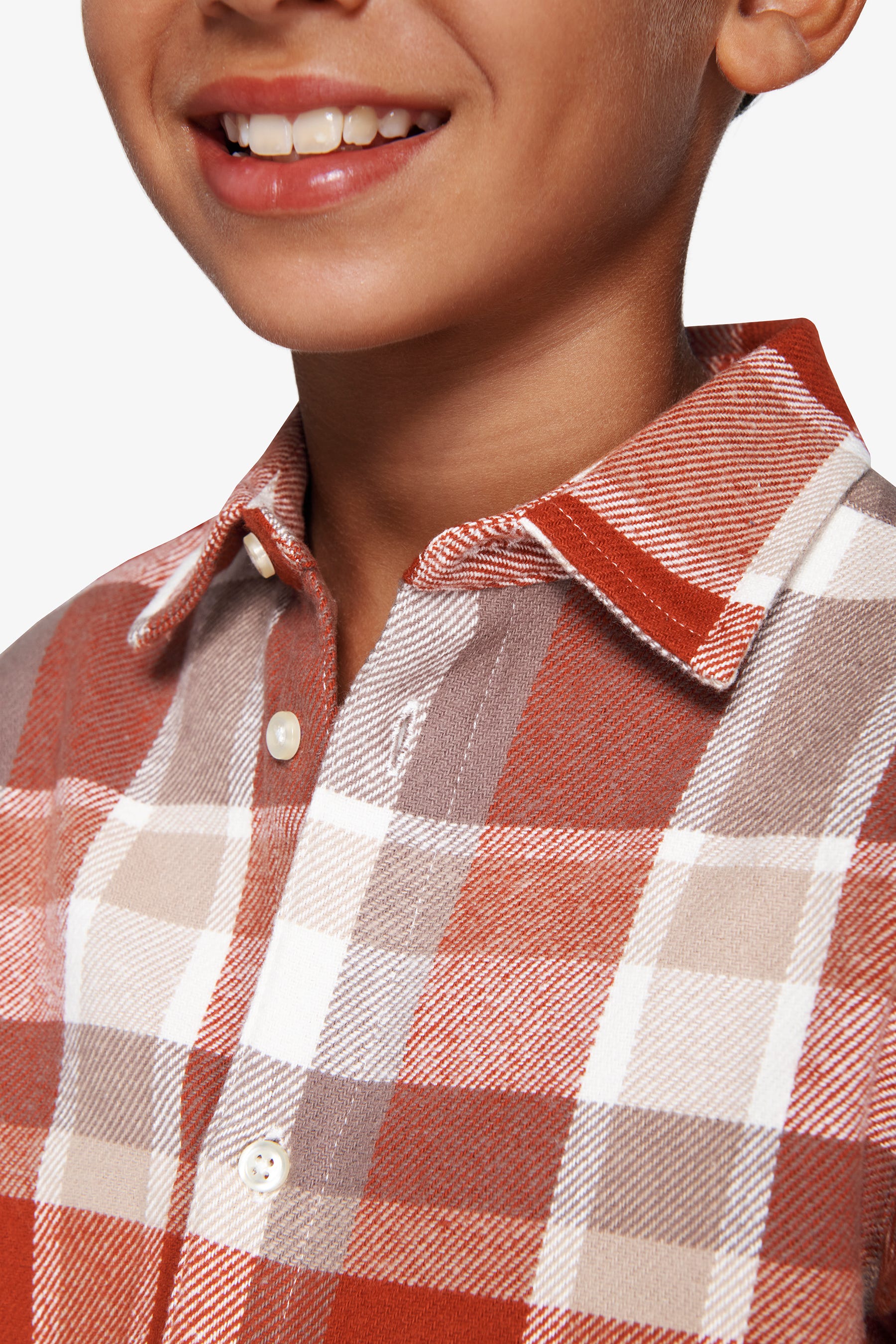 Camicia check arancio Kids-Dan John