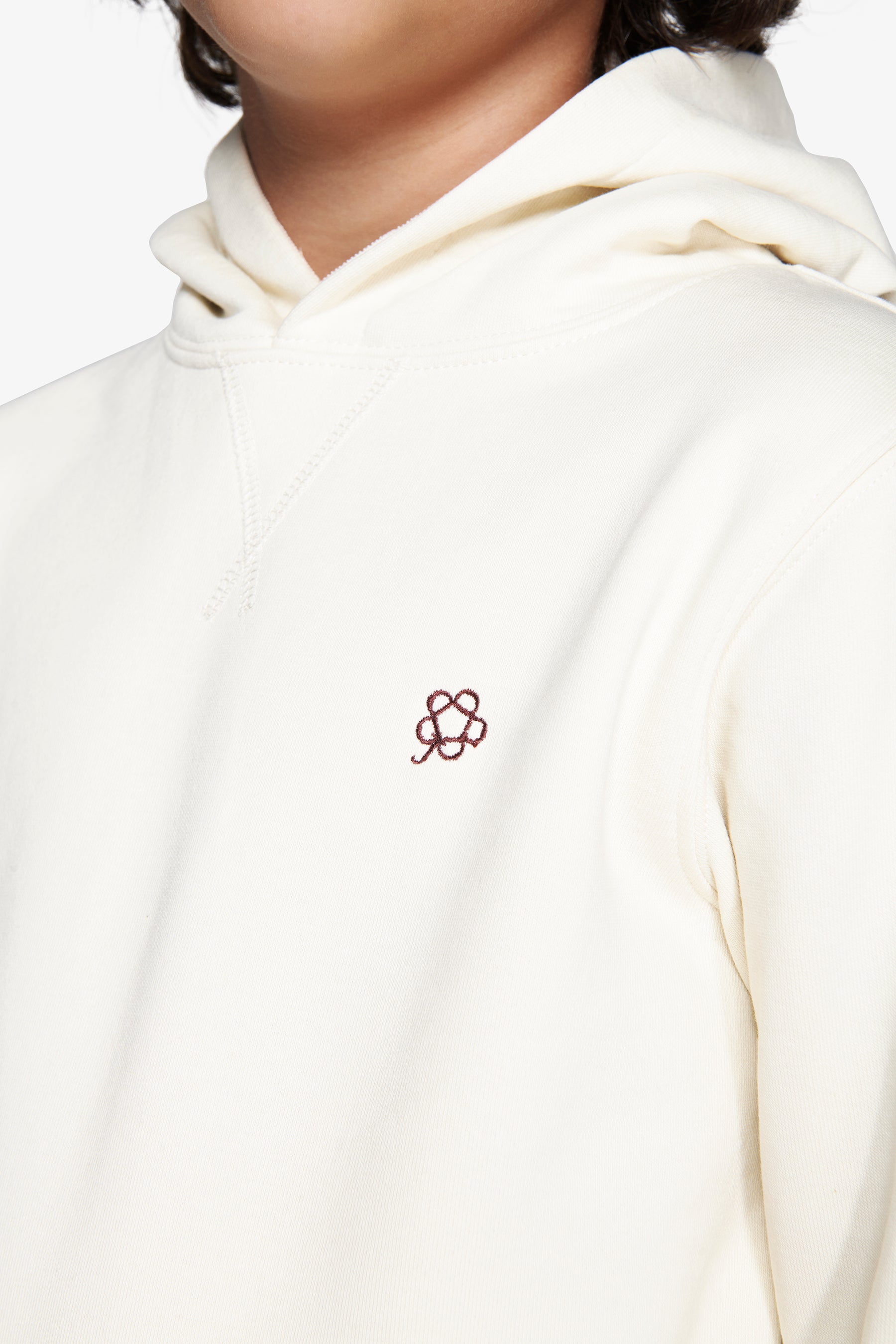 Felpa con cappuccio basic panna Kids