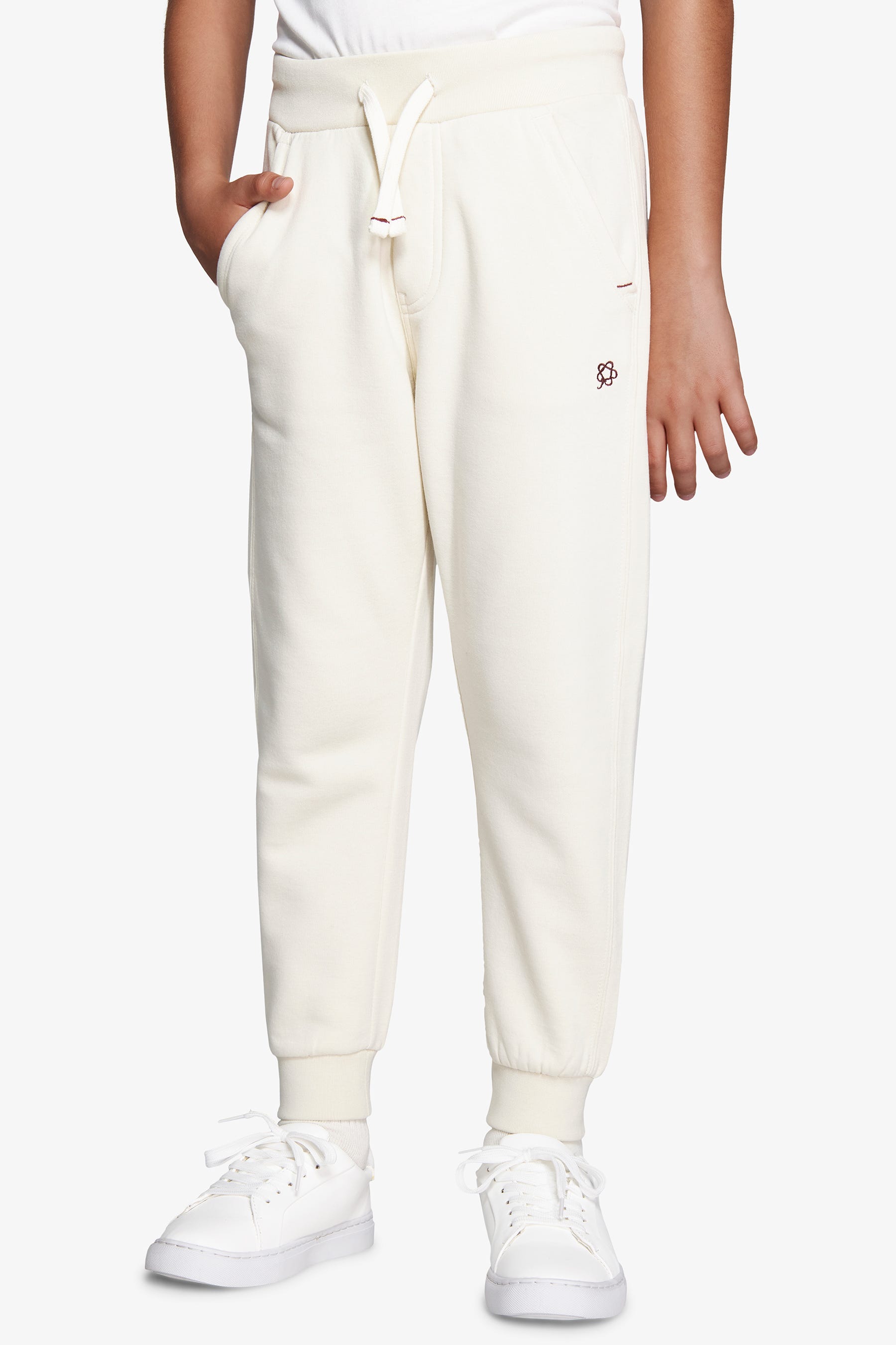Pantaloni felpa basic panna Kids-Dan John