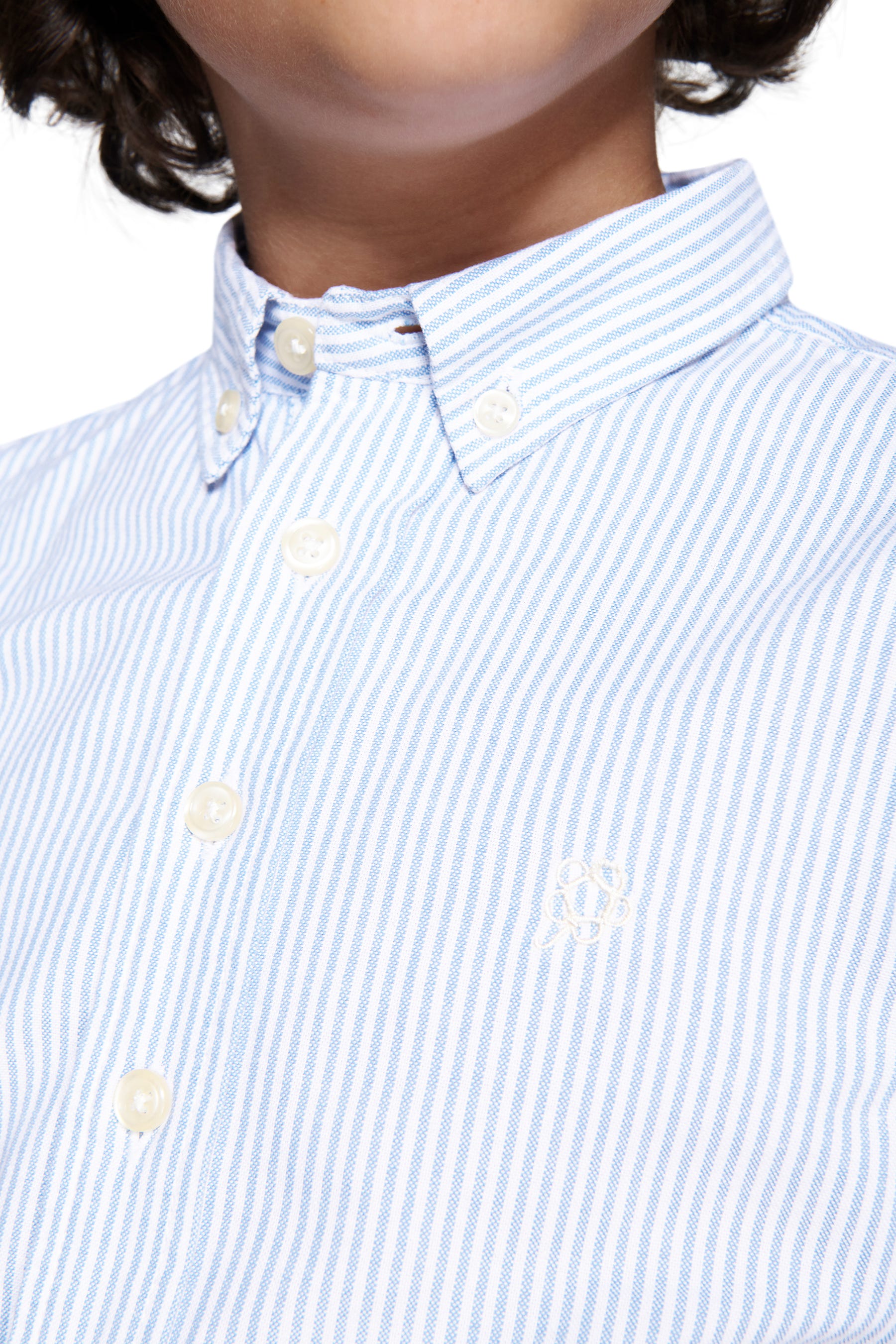 Camicia oxford a righe blu Kids-Dan John