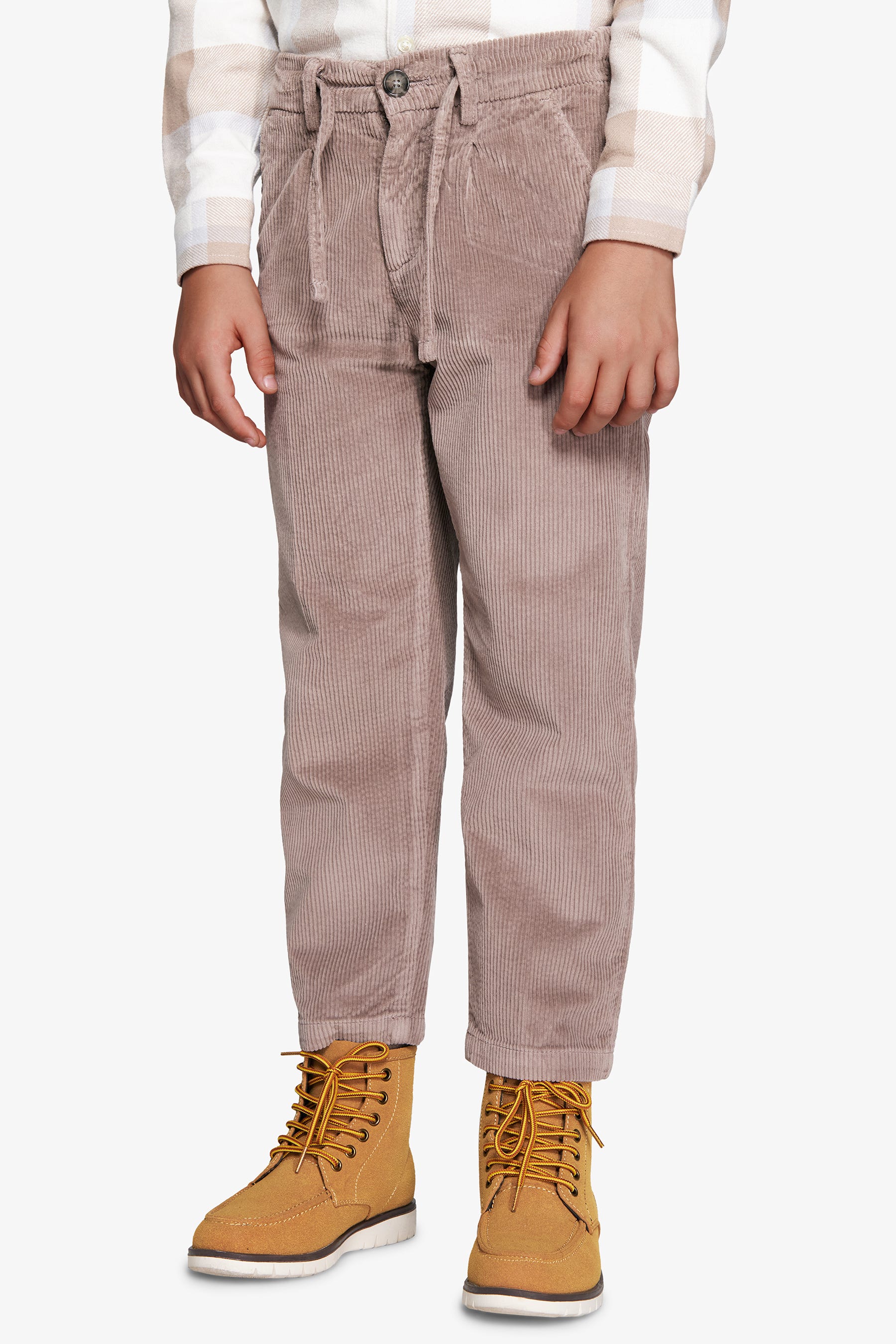 Pantaloni velluto tortora Kids-Dan John