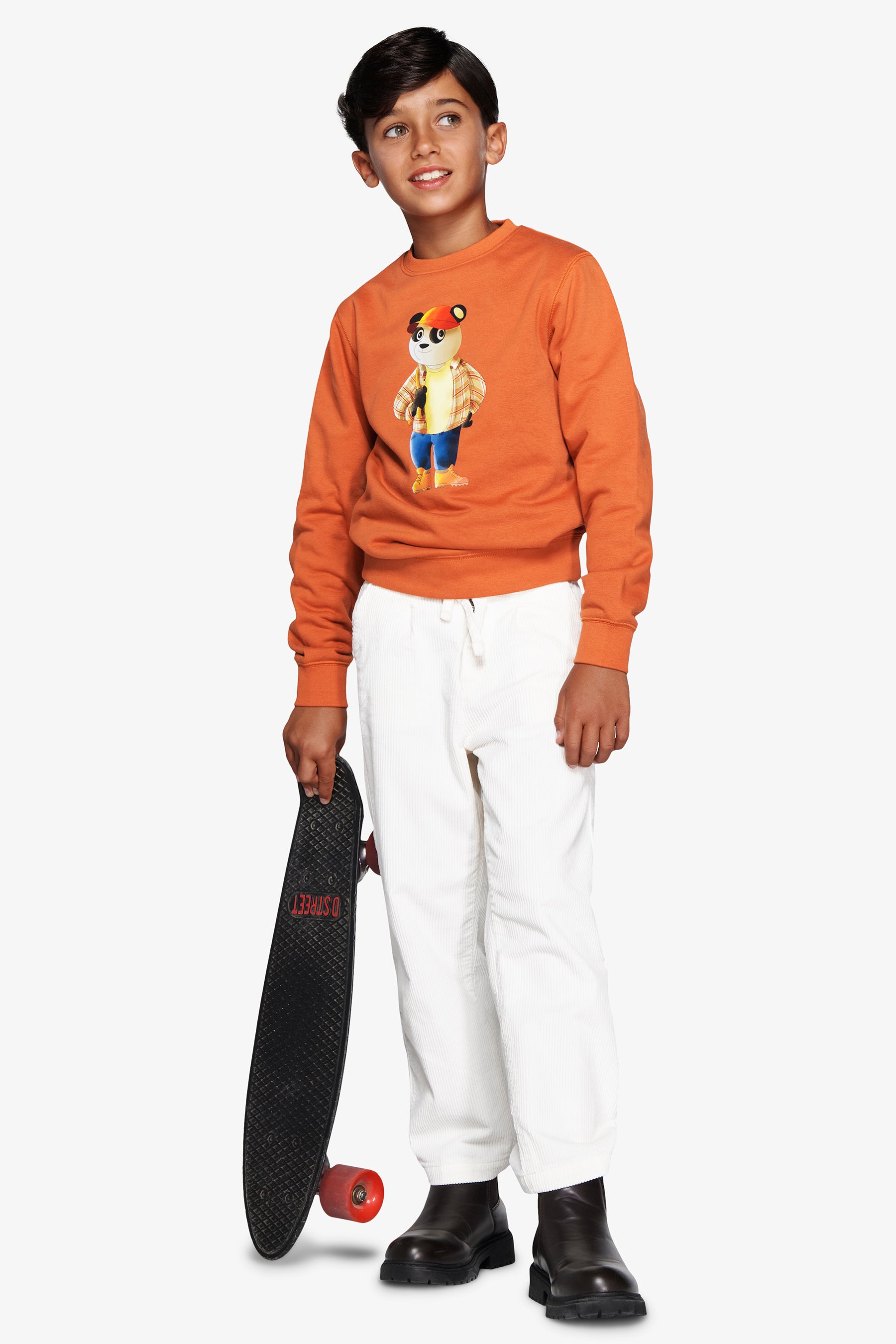 Sweat-shirt ras du cou avec imprimé orange Kids