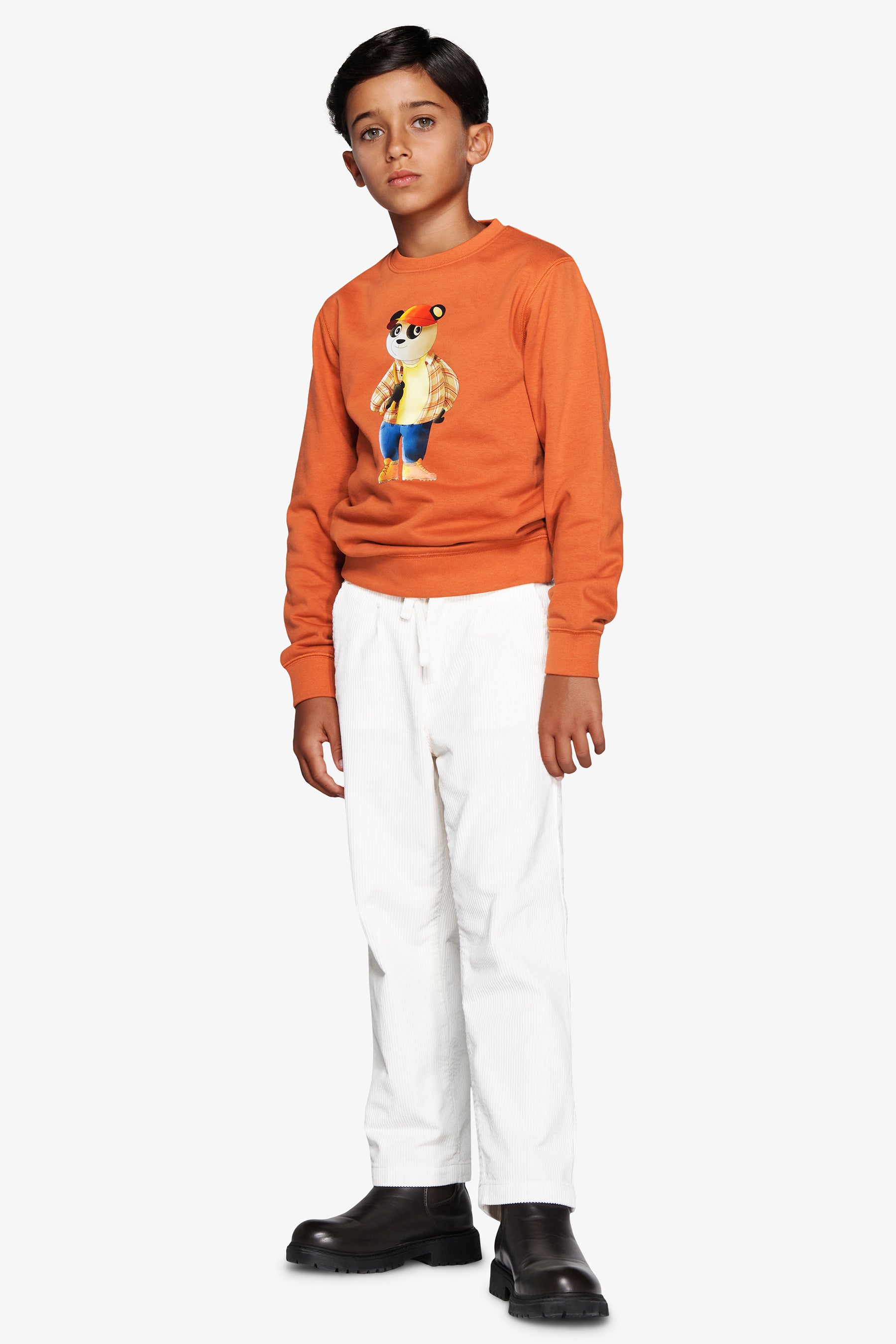 Sweat-shirt ras du cou avec imprimé orange Kids