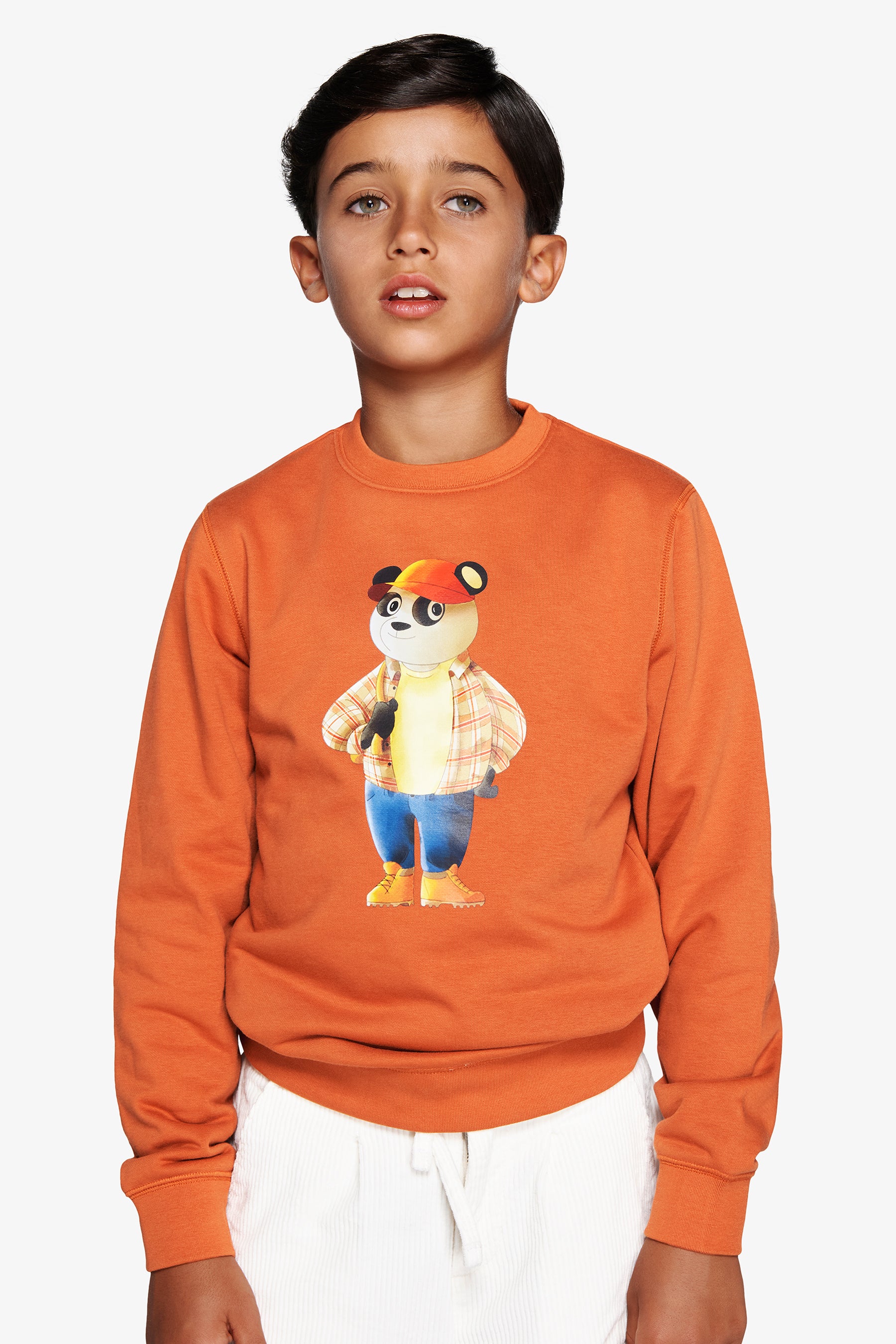 Sweat-shirt ras du cou avec imprimé orange Kids