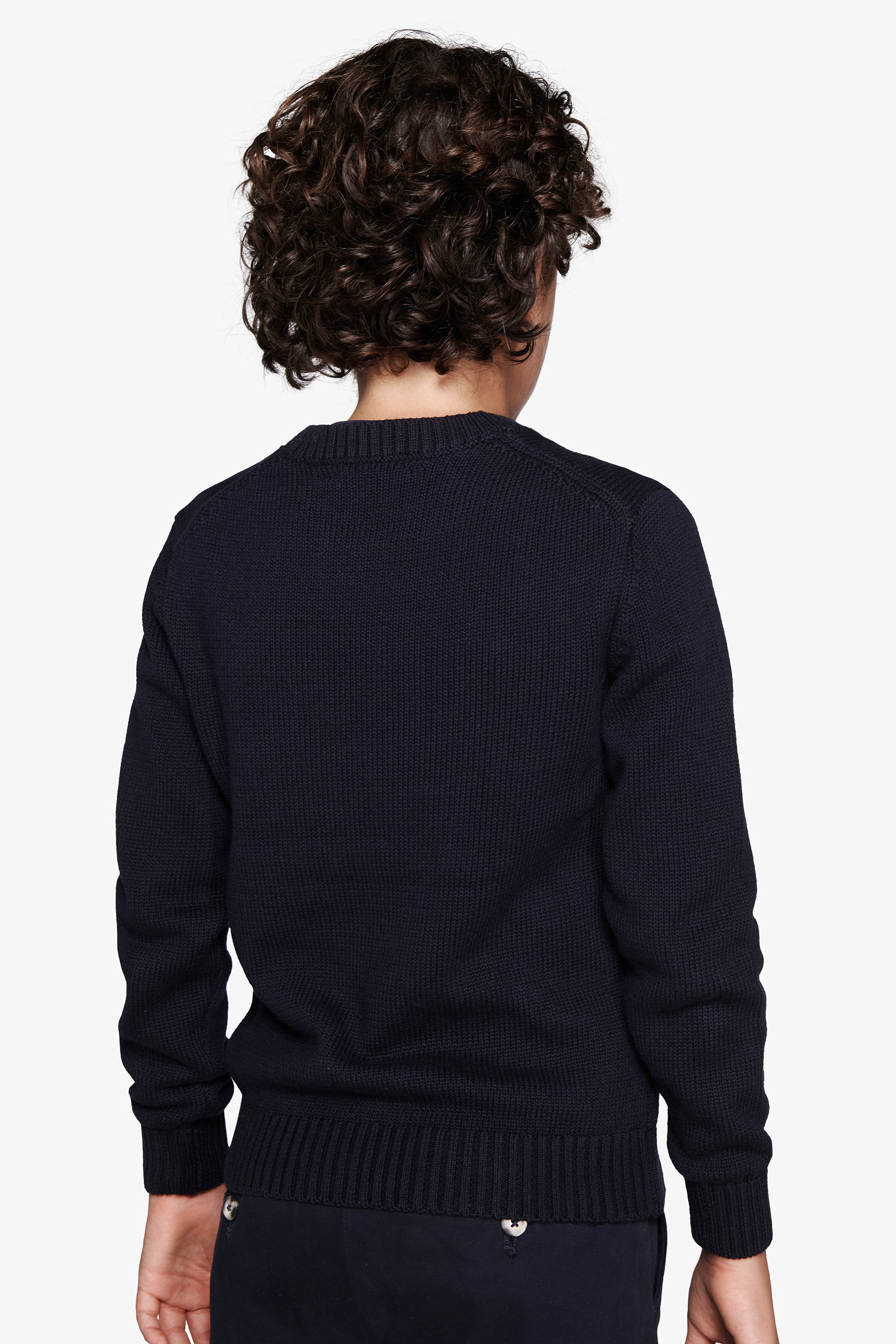 Pull col rond en jacquard bleu Kids