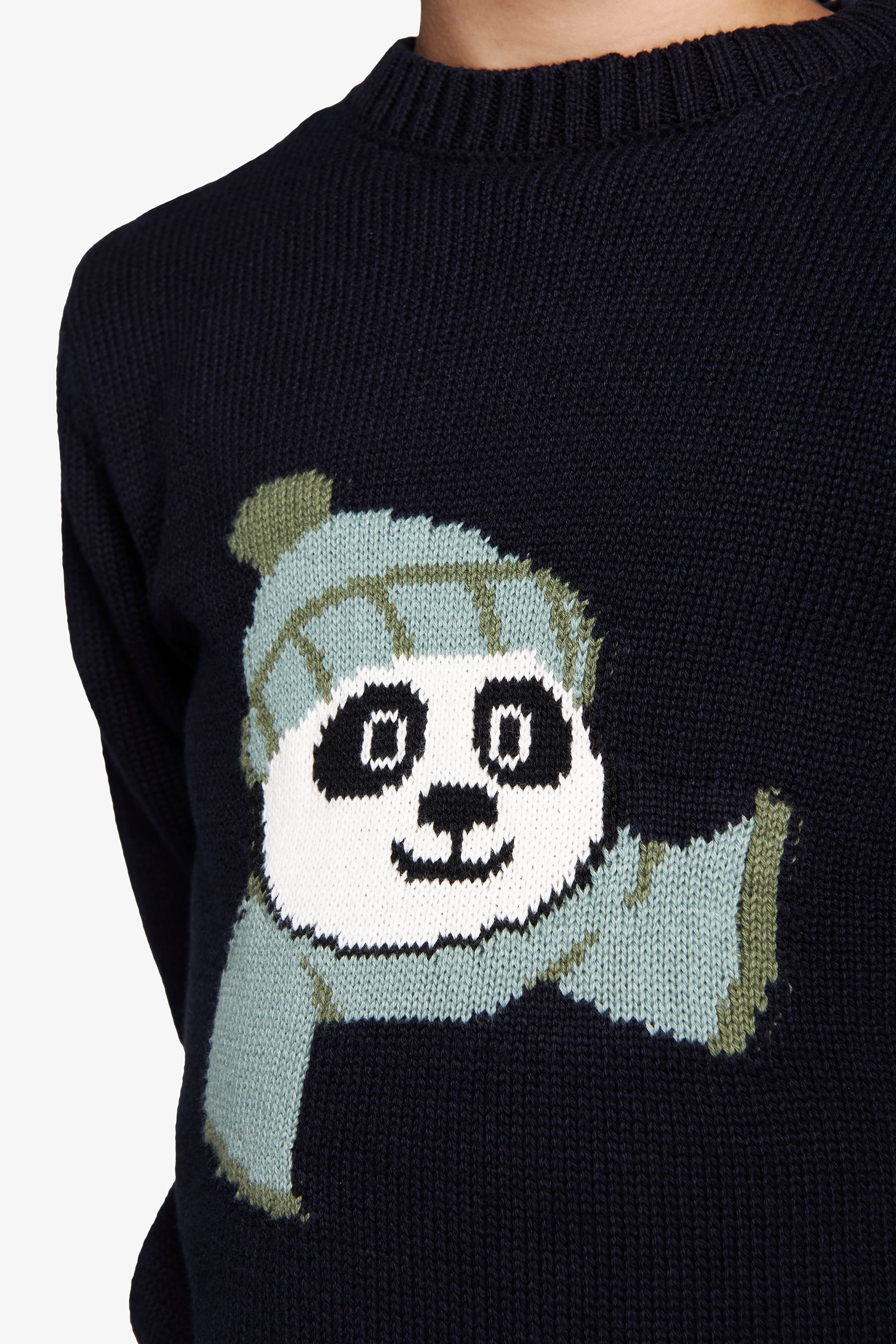 Maglia girocollo jacquard blu Kids-Dan John