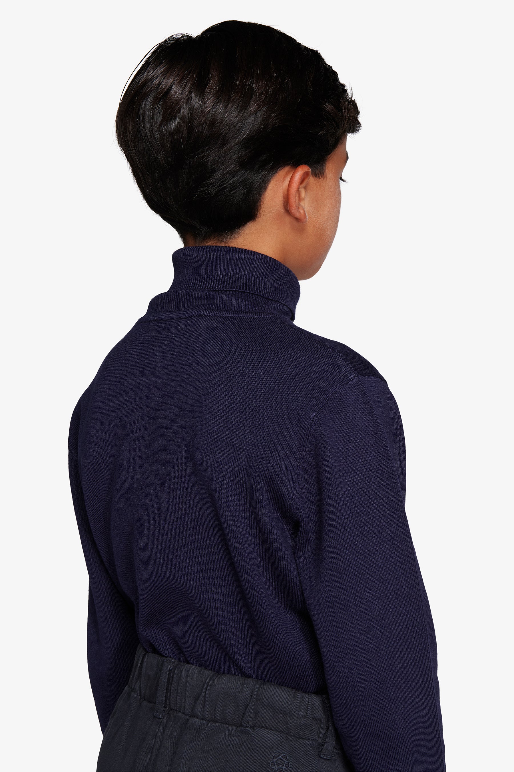 KIDS Blue basic knit turtleneck
