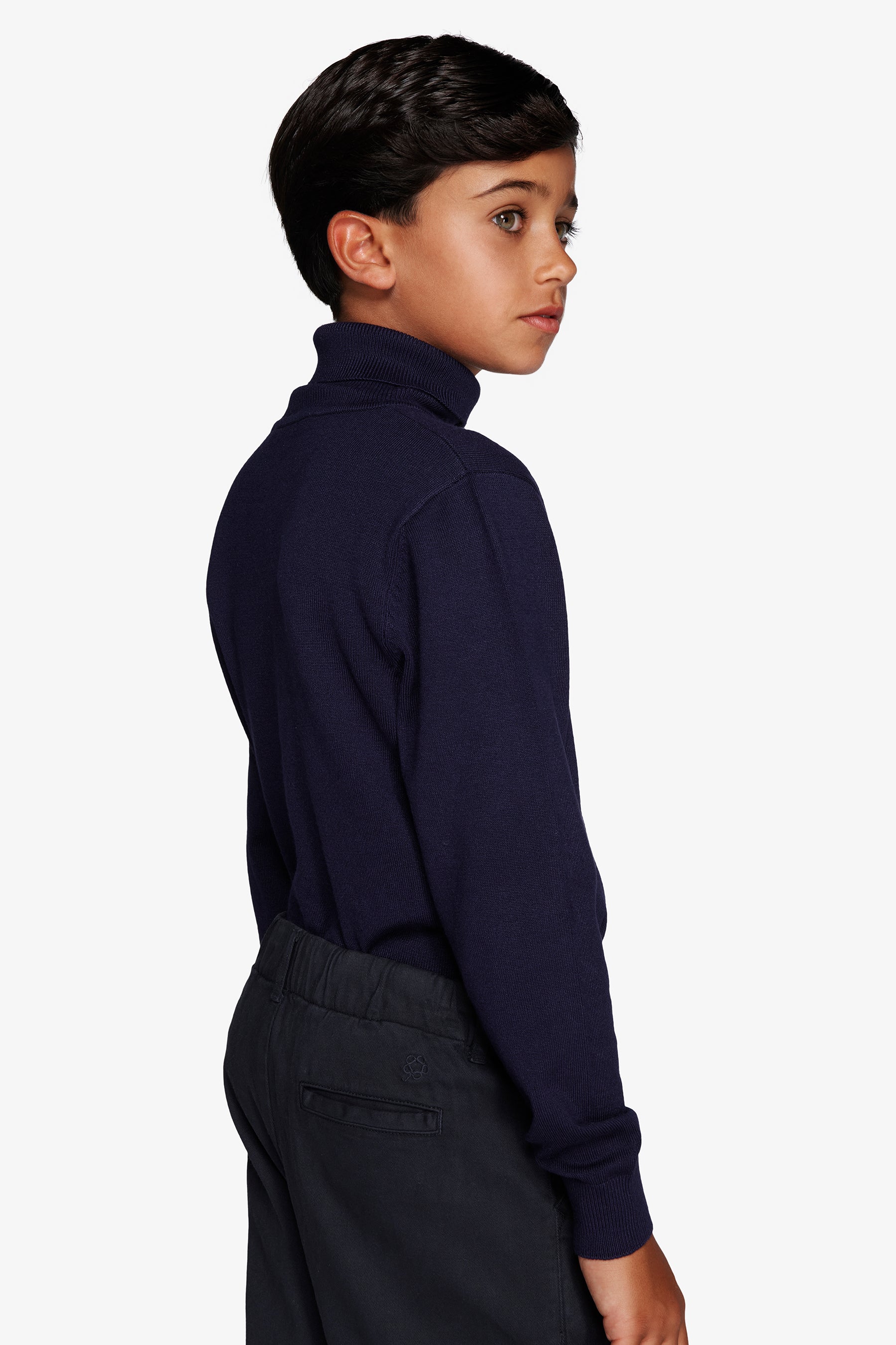 KIDS Blue basic knit turtleneck