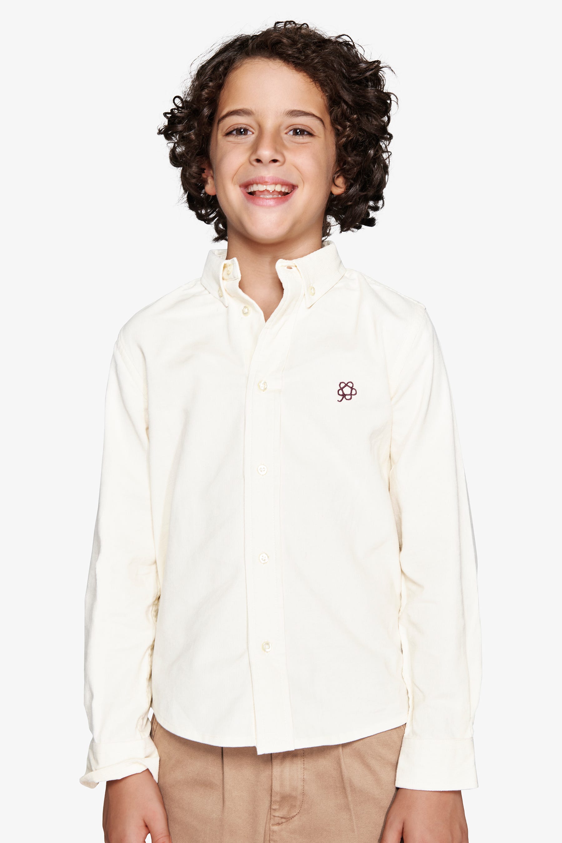 Camicia velluto panna Kids-Dan John