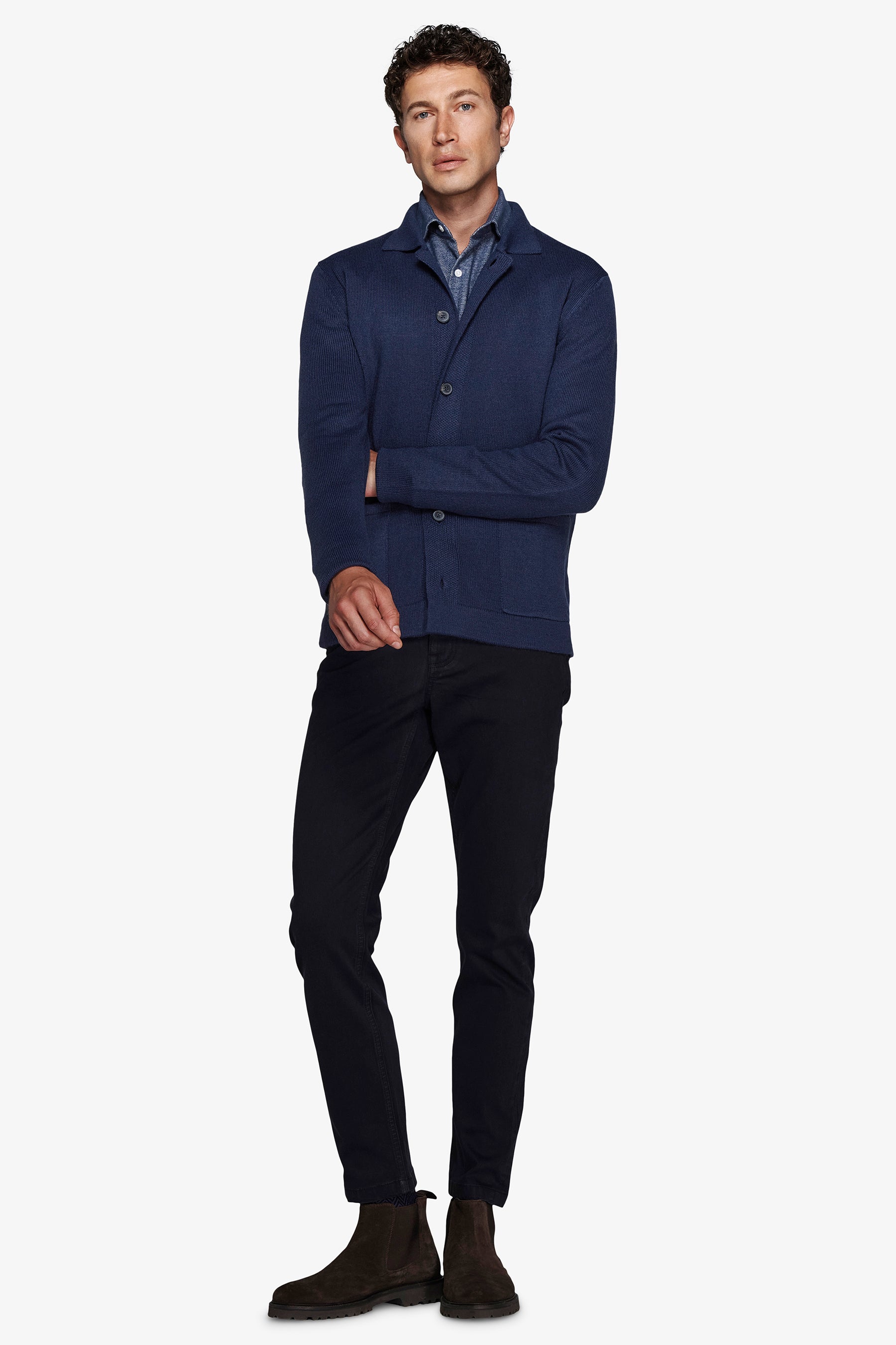 Gilet bleu turquoise en maille