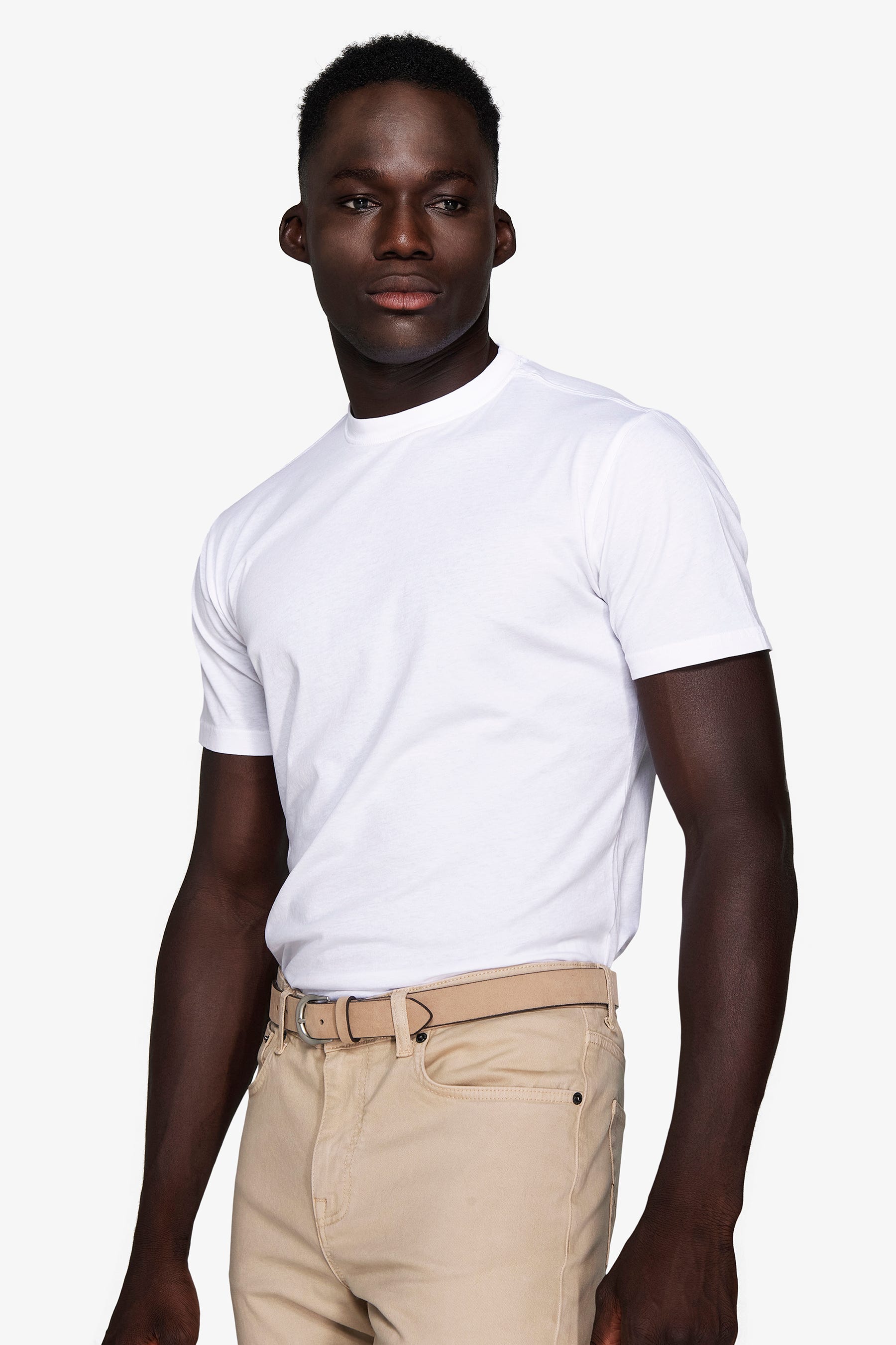 T-shirt basic in cotone leggero bianca-Dan John