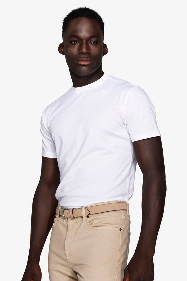 T-shirt basic in cotone leggero bianca-Dan John