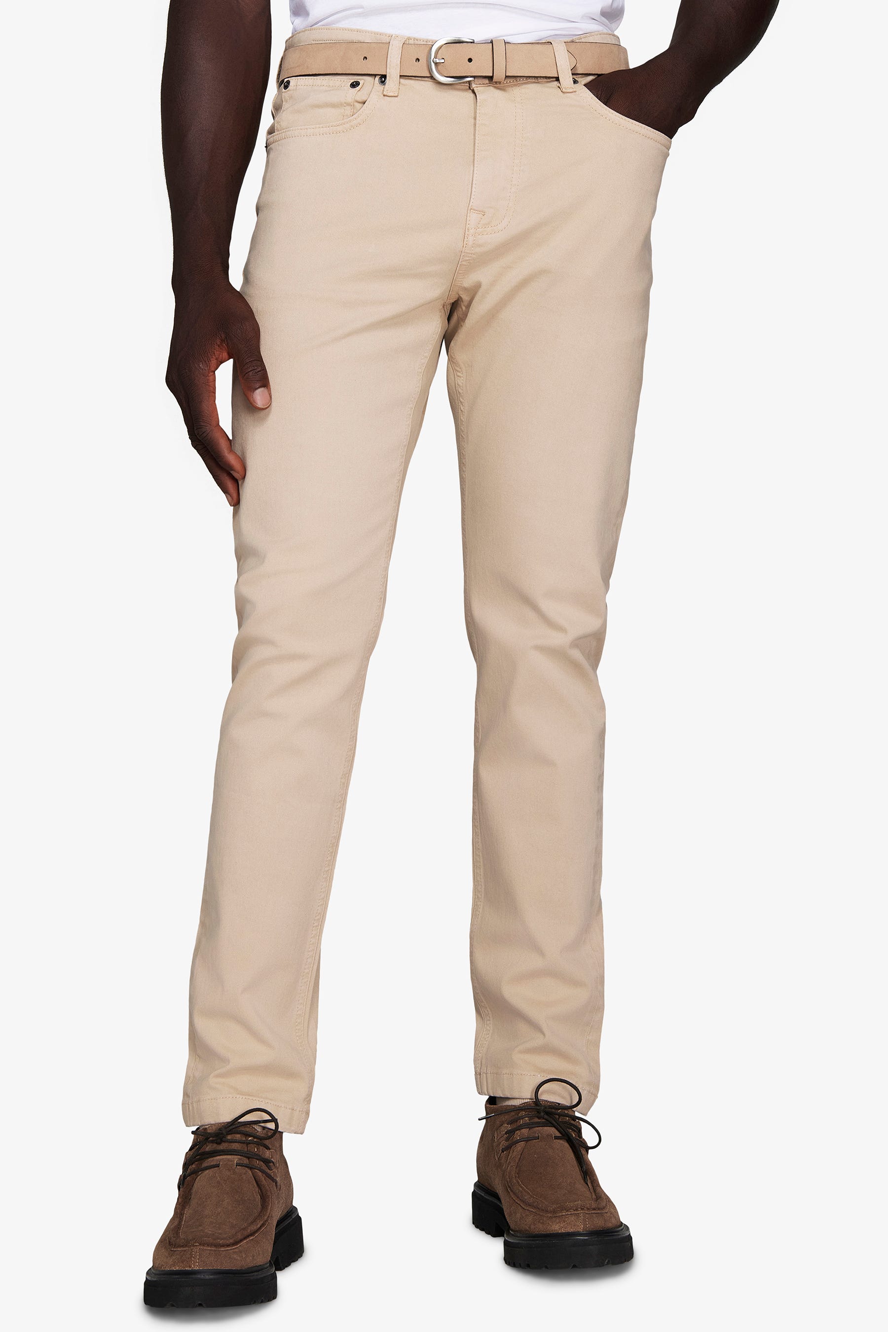 Pantaloni 5 tasche beige-Dan John