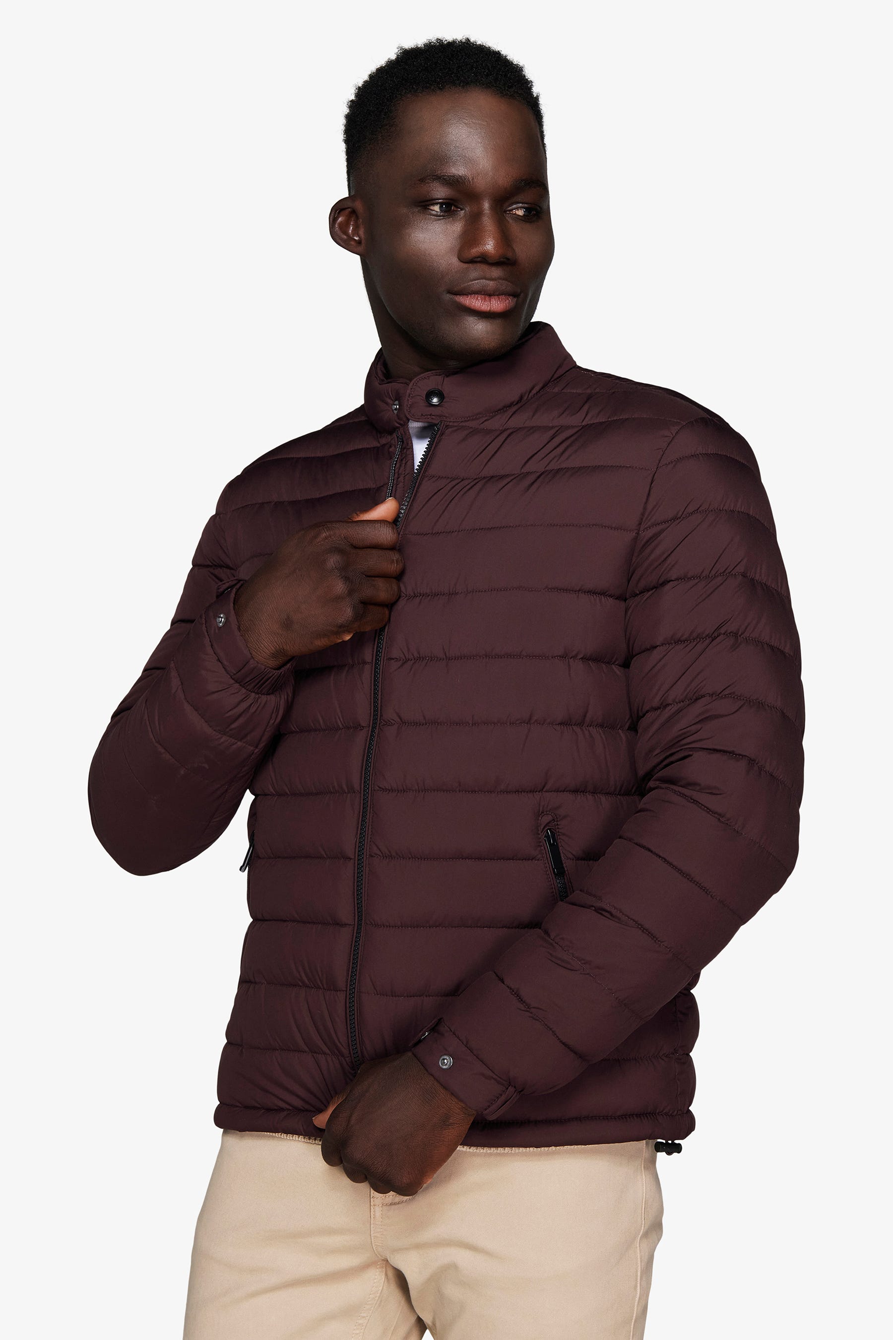 Piumino full zip trapuntato bordeaux-Dan John