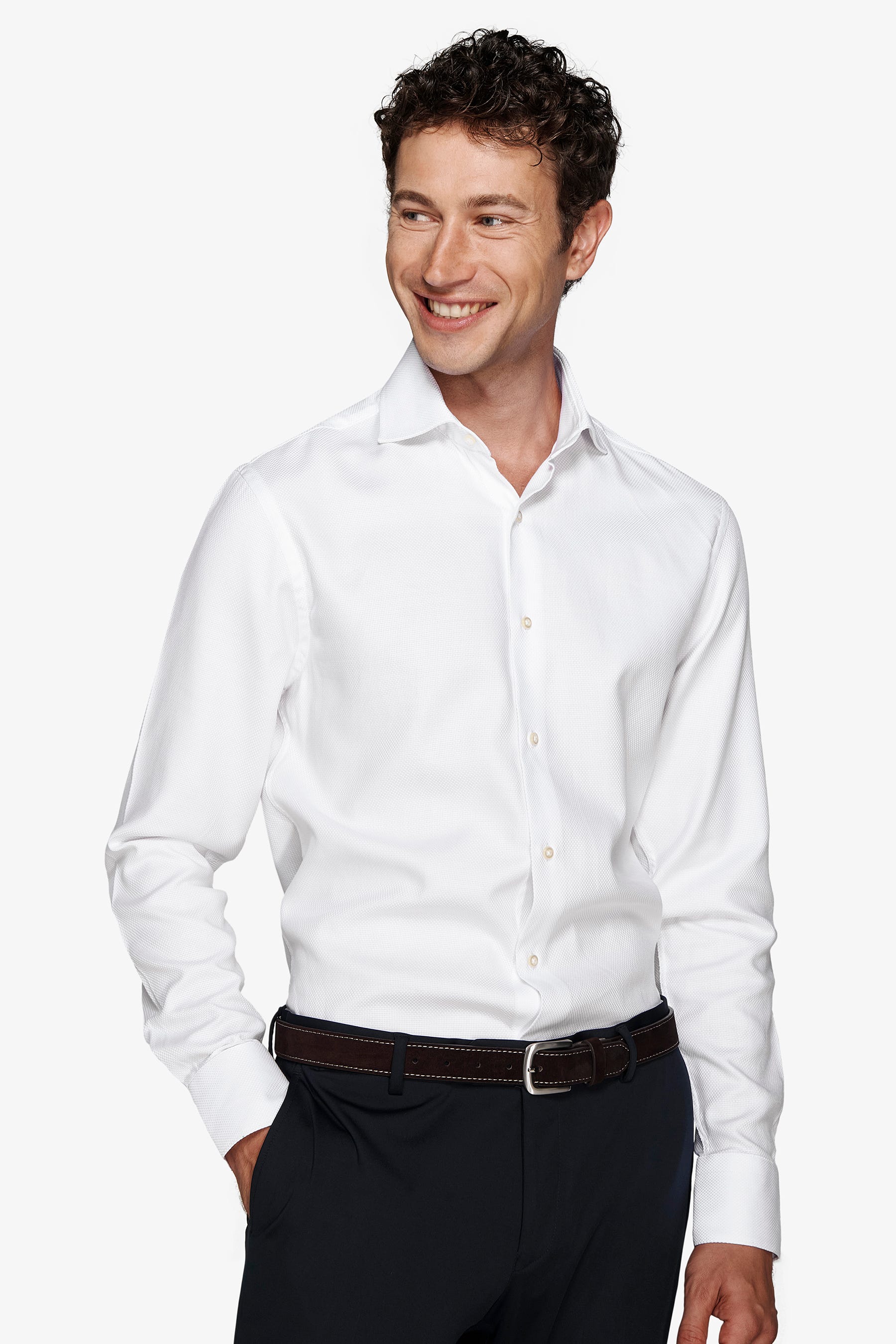 Camicia "la Picoco" operata bianca slim-Dan John