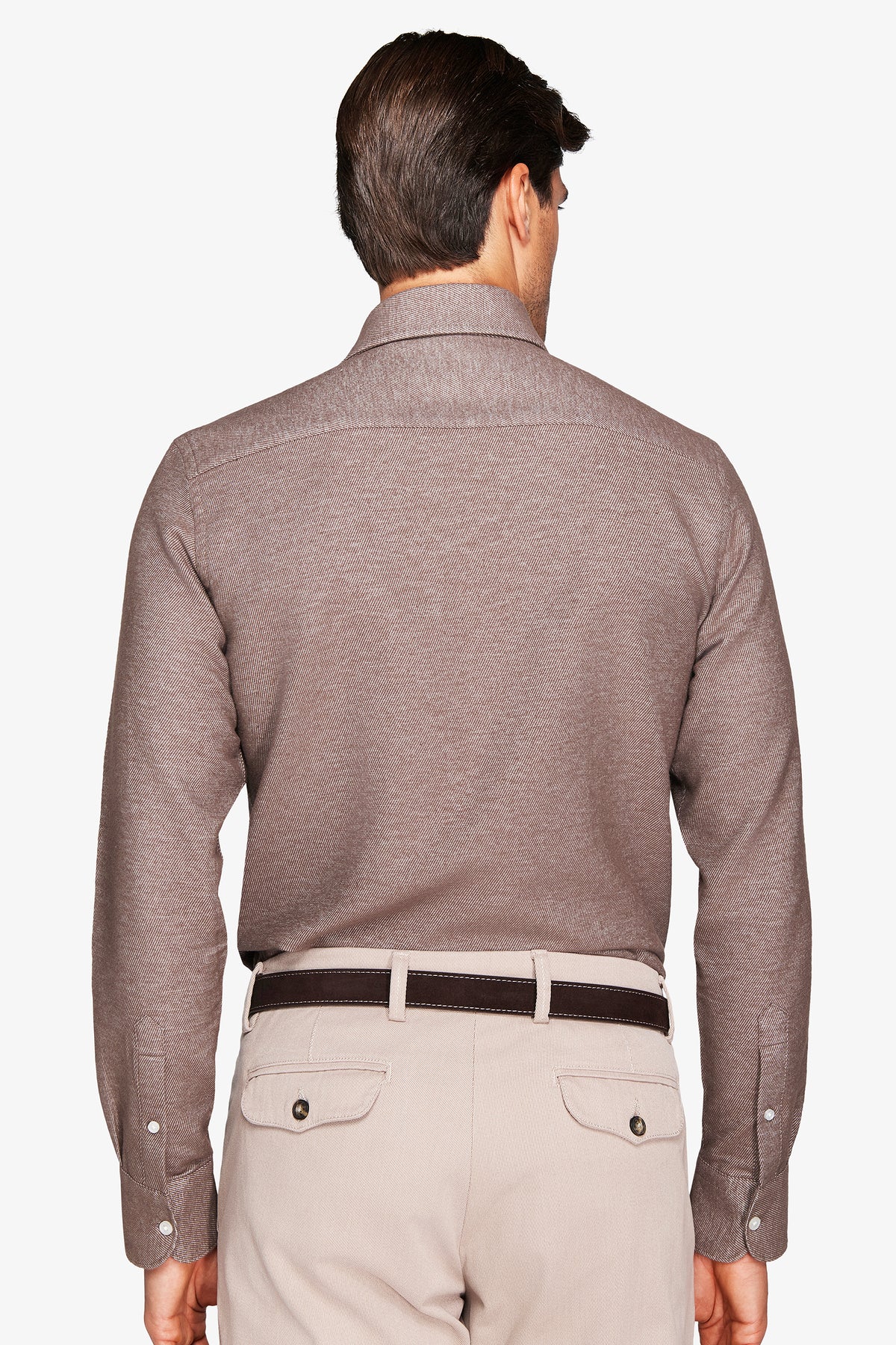 CAMICIA FLANELLA MELANGE TORTORA-Dan John