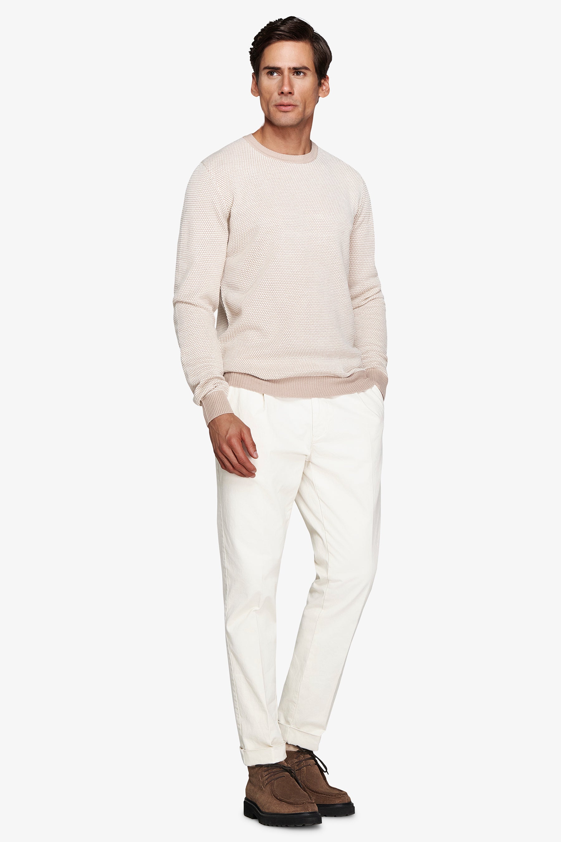 Chicco Rice Rundhalspullover aus zweifarbigem Seil