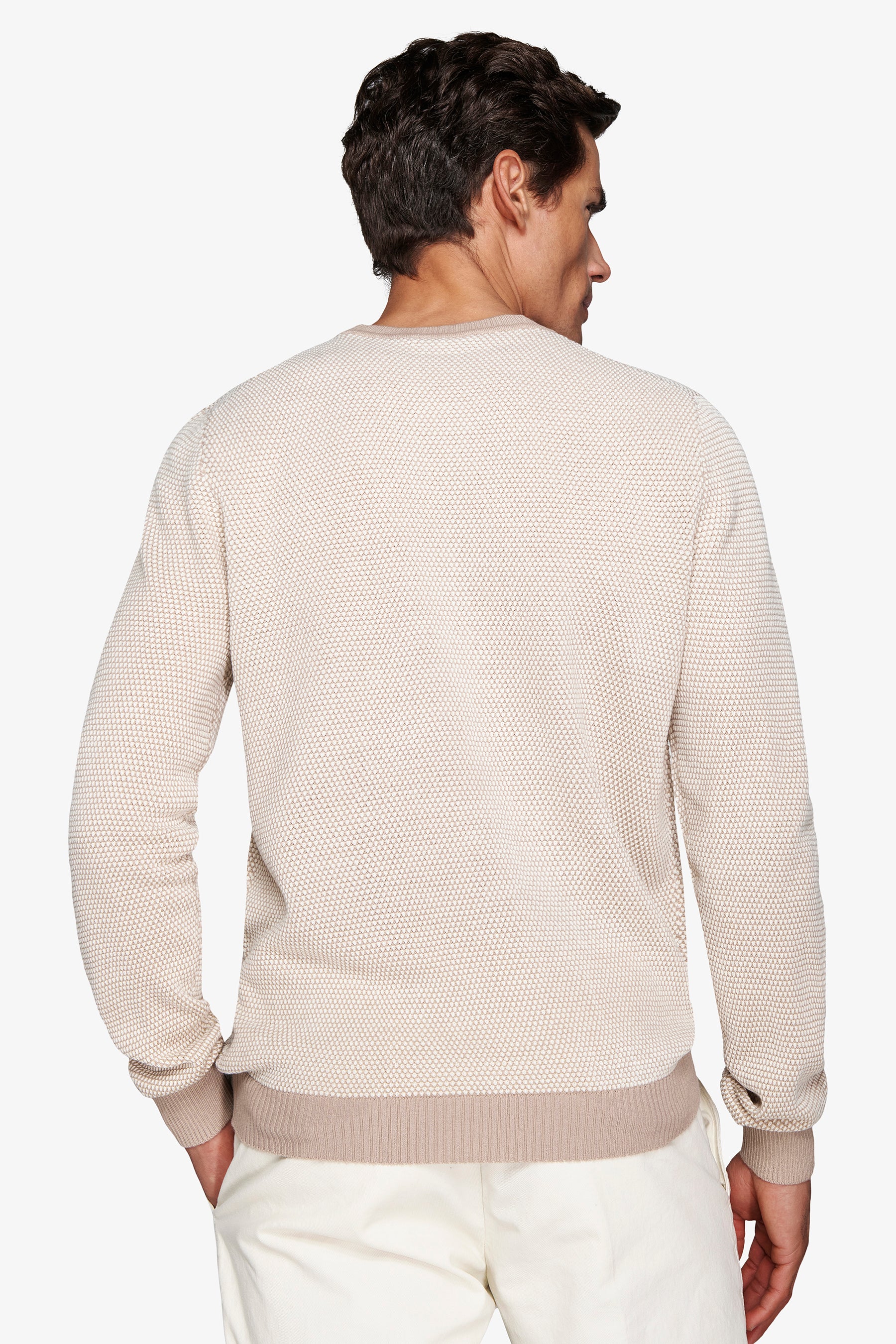 Chicco Rice Rundhalspullover aus zweifarbigem Seil