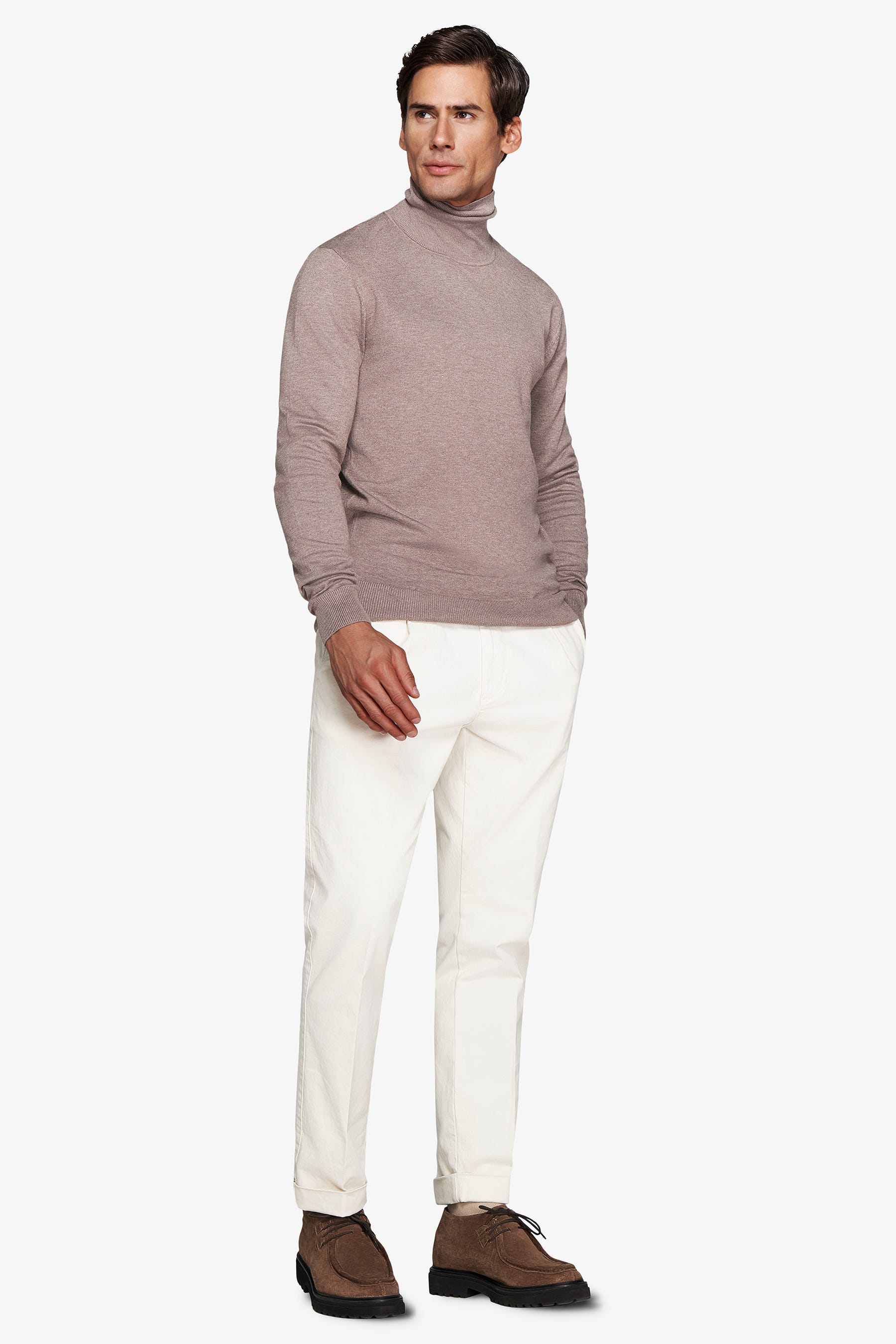 Maglia dolcevita basic tortora-Dan John