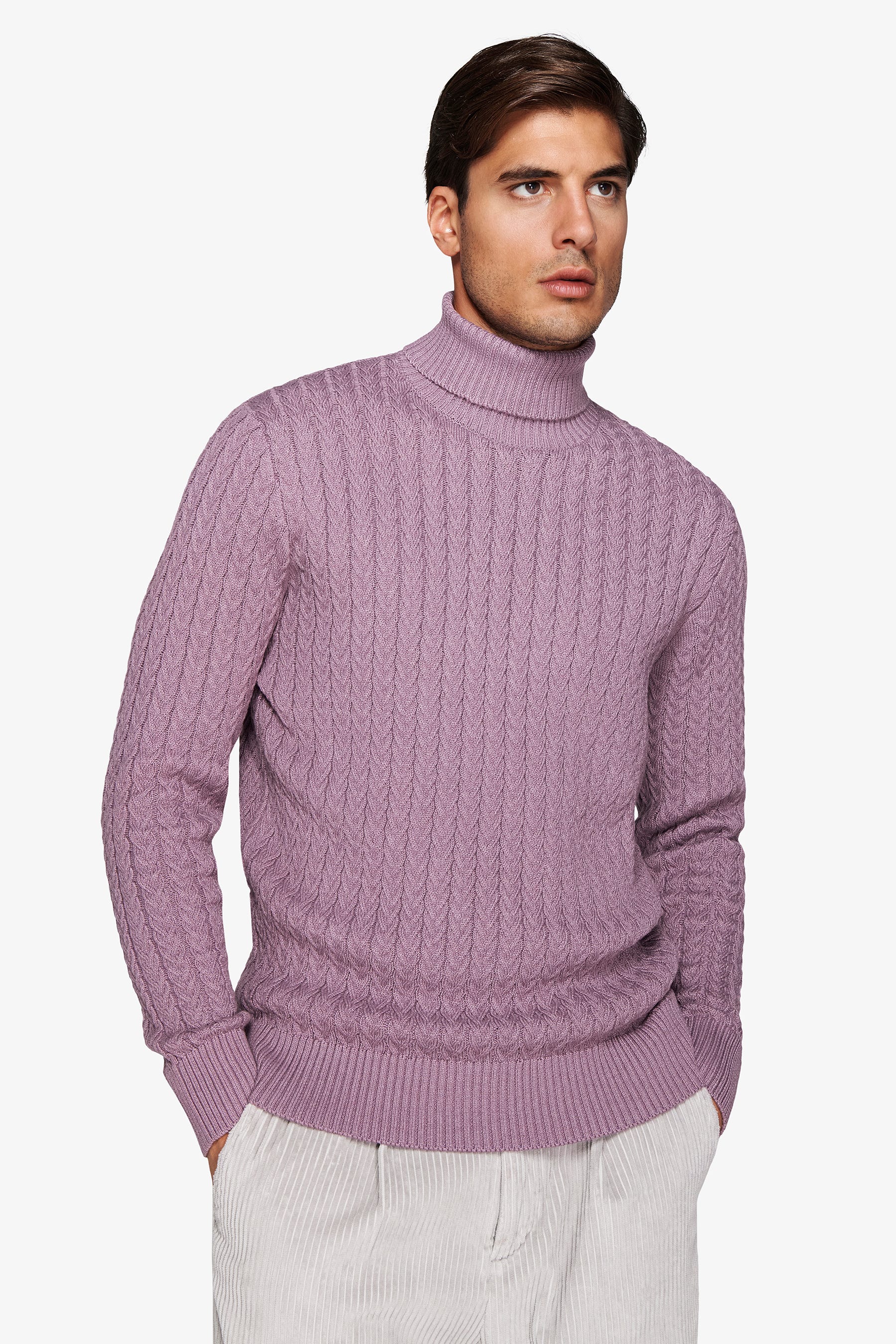 Maglia dolcevita a trecce cipolla-Dan John