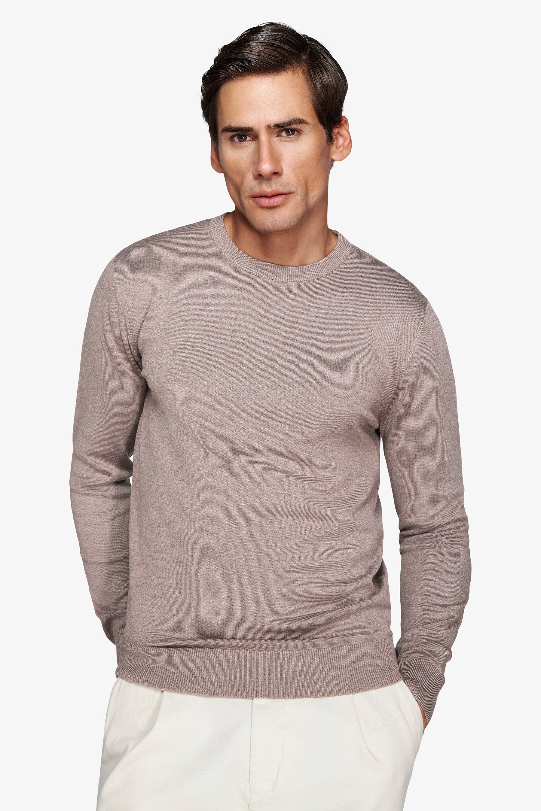 Dove gray basic crewneck jumper