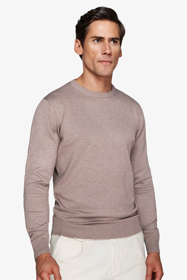 Maglia girocollo basic tortora-Dan John