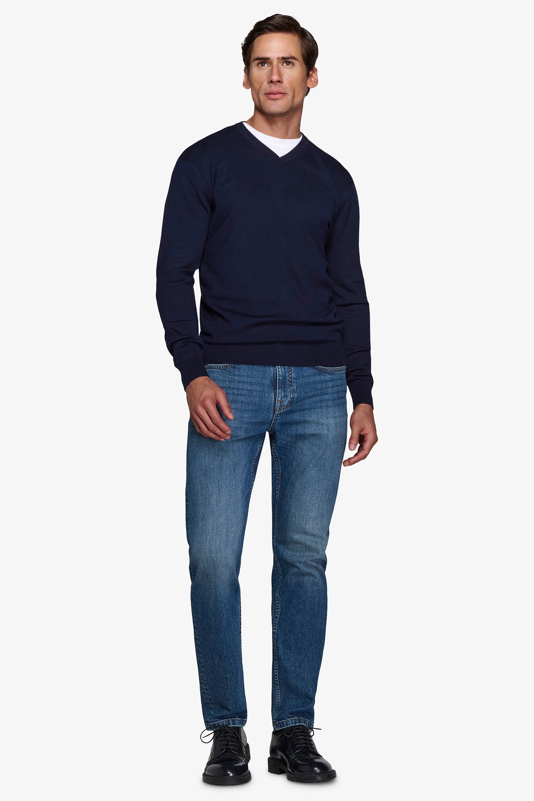 Maglia scollo a V blu