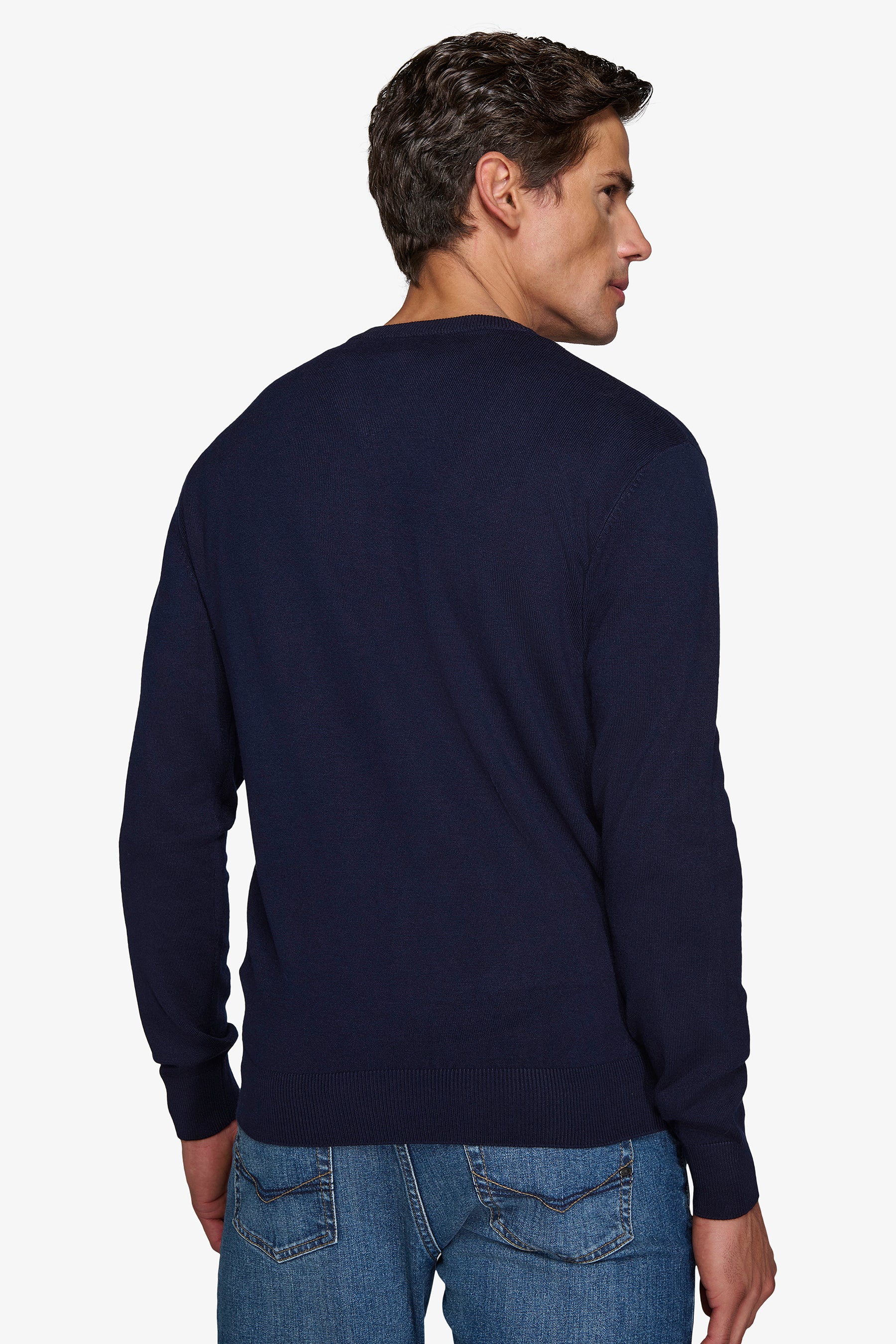 Maglia scollo a V blu