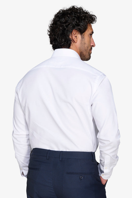 Camicia unita twill bianca slim