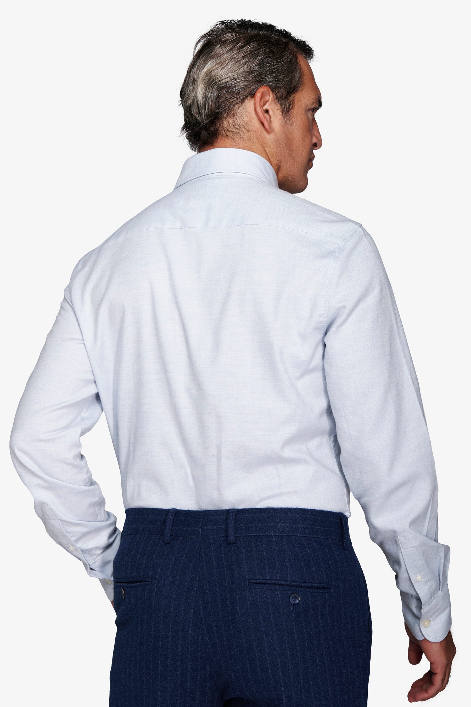 Camicia effetto flanella celeste-Dan John