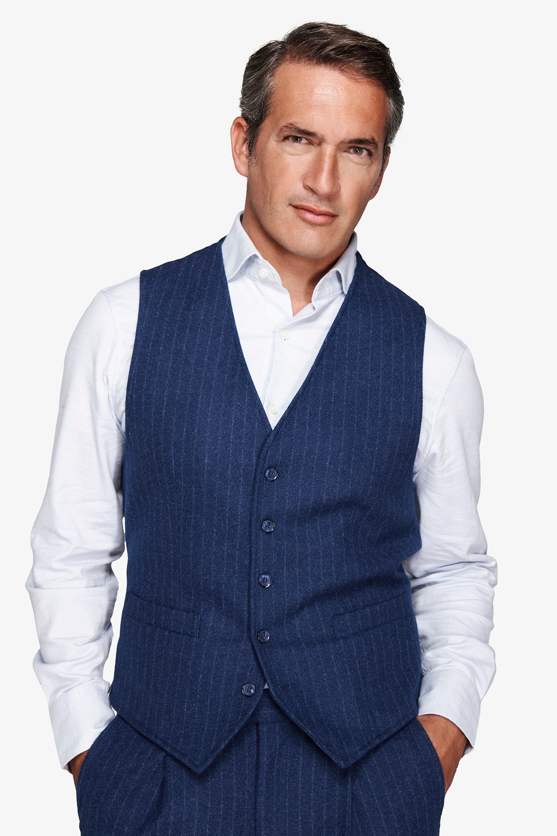 Gilet effetto flanella gessato avion-Dan John