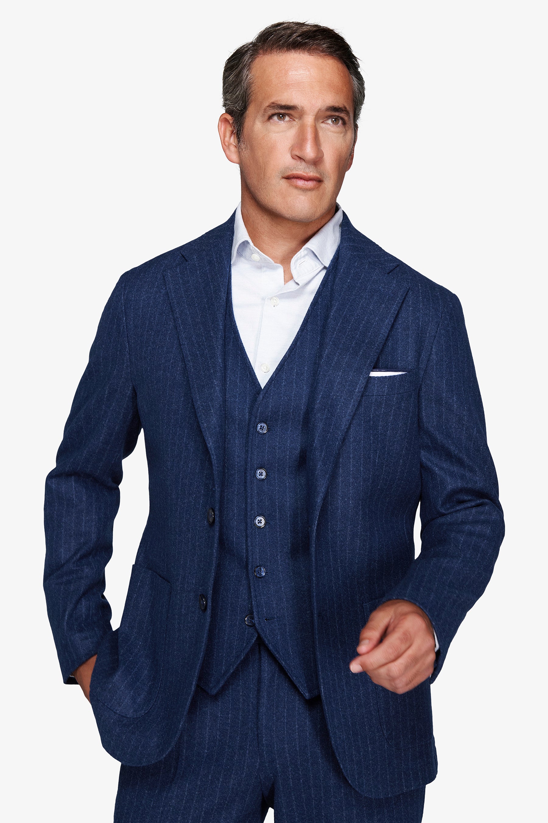 Giacca effetto flanella gessata avion