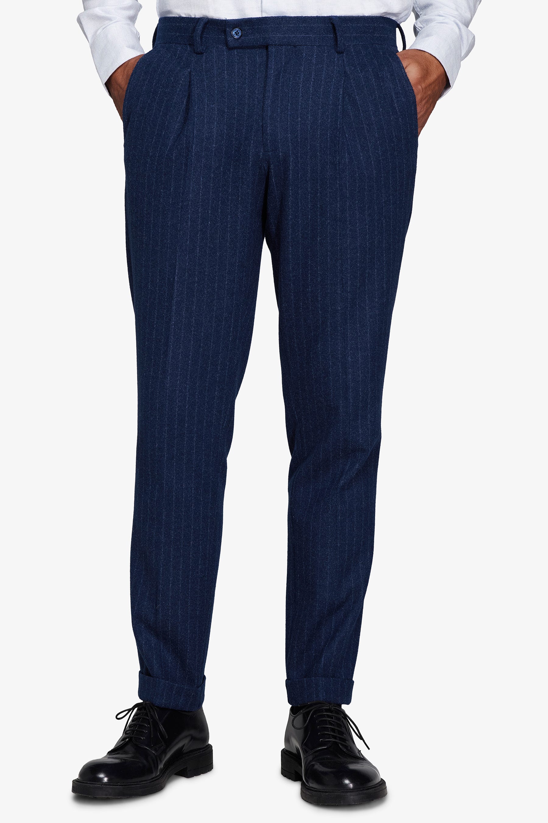 Pantaloni effetto flanella gessati avion-Dan John