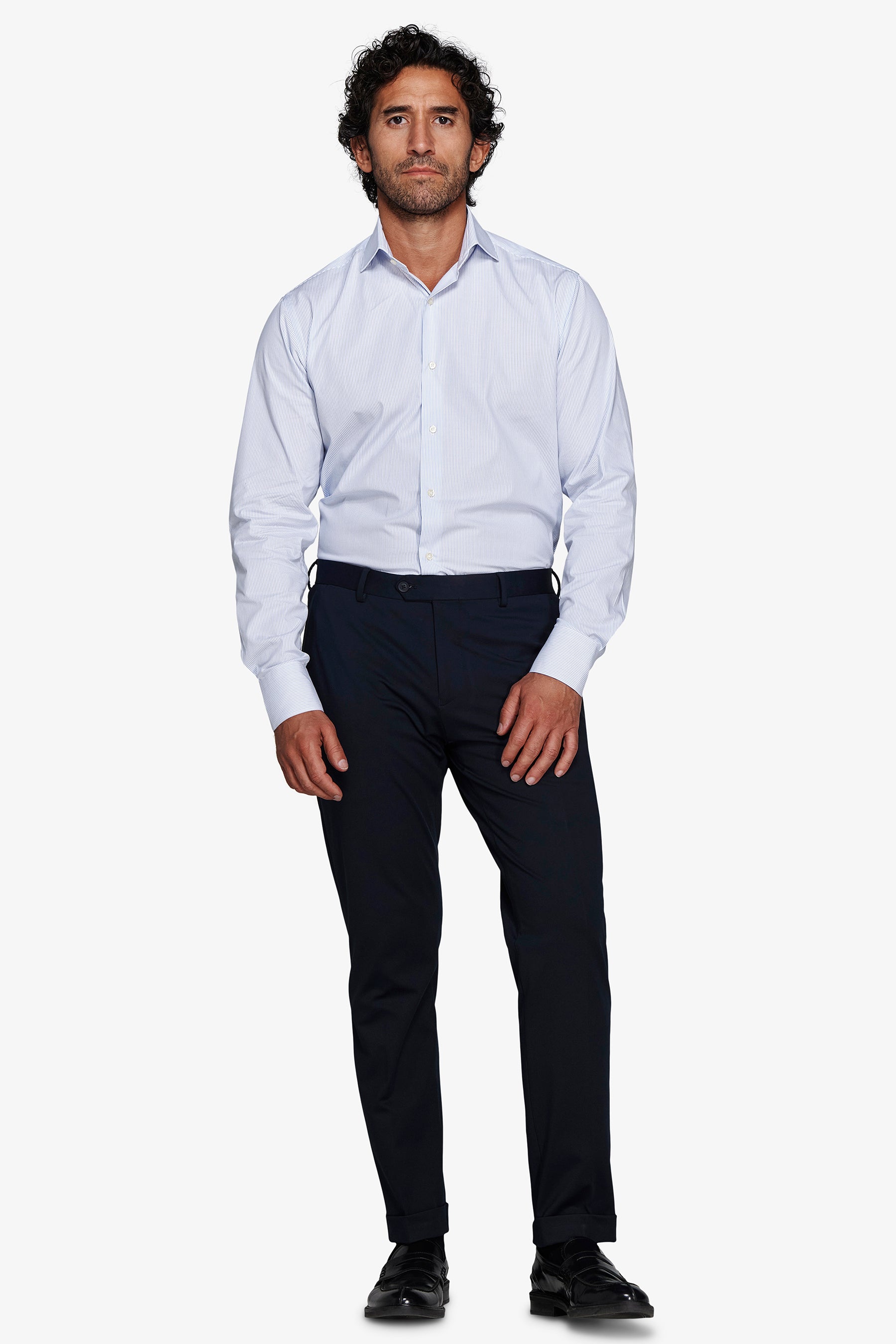 Azure micro stripes shirt