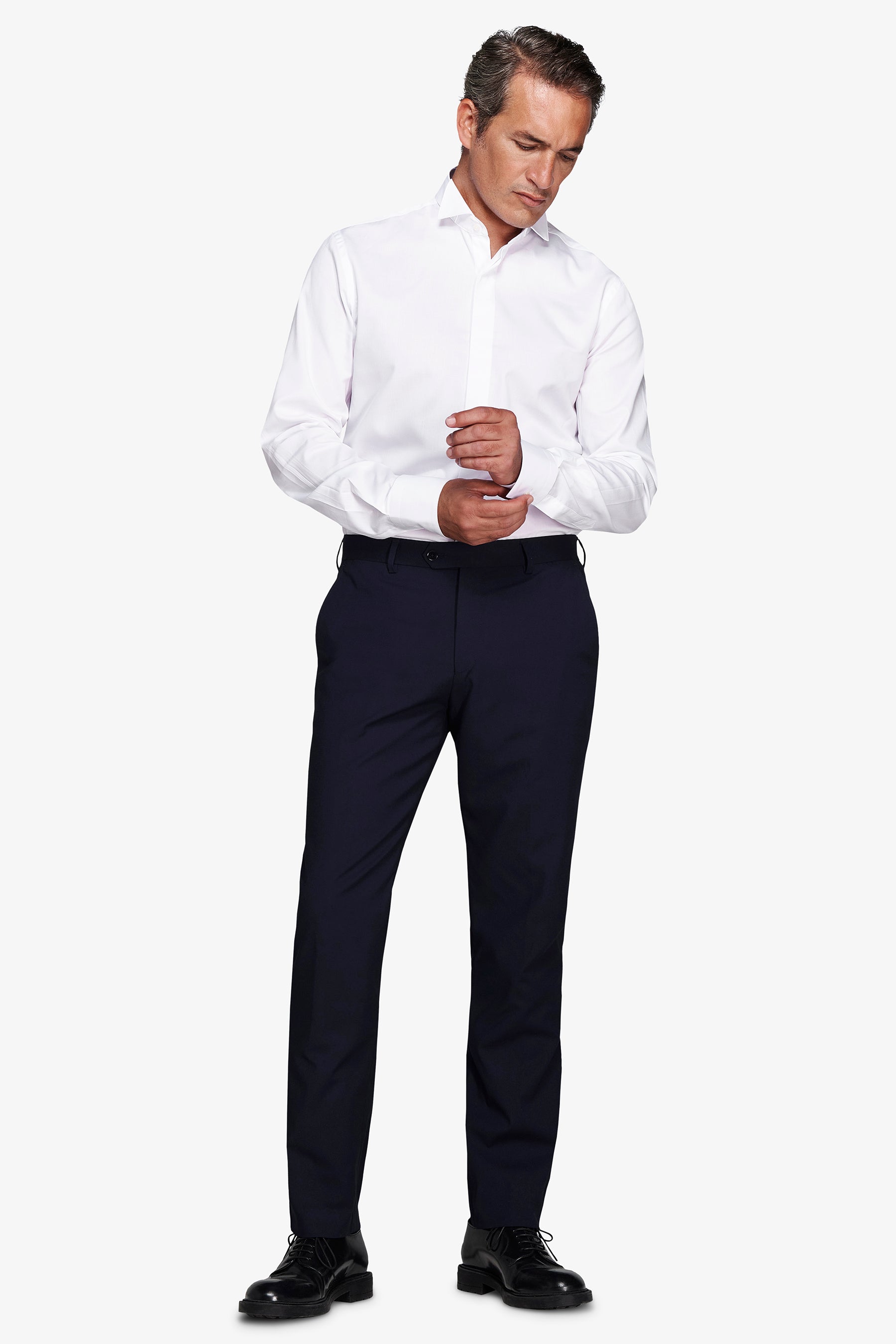 Slim-fit wing collar tuxedo shirt