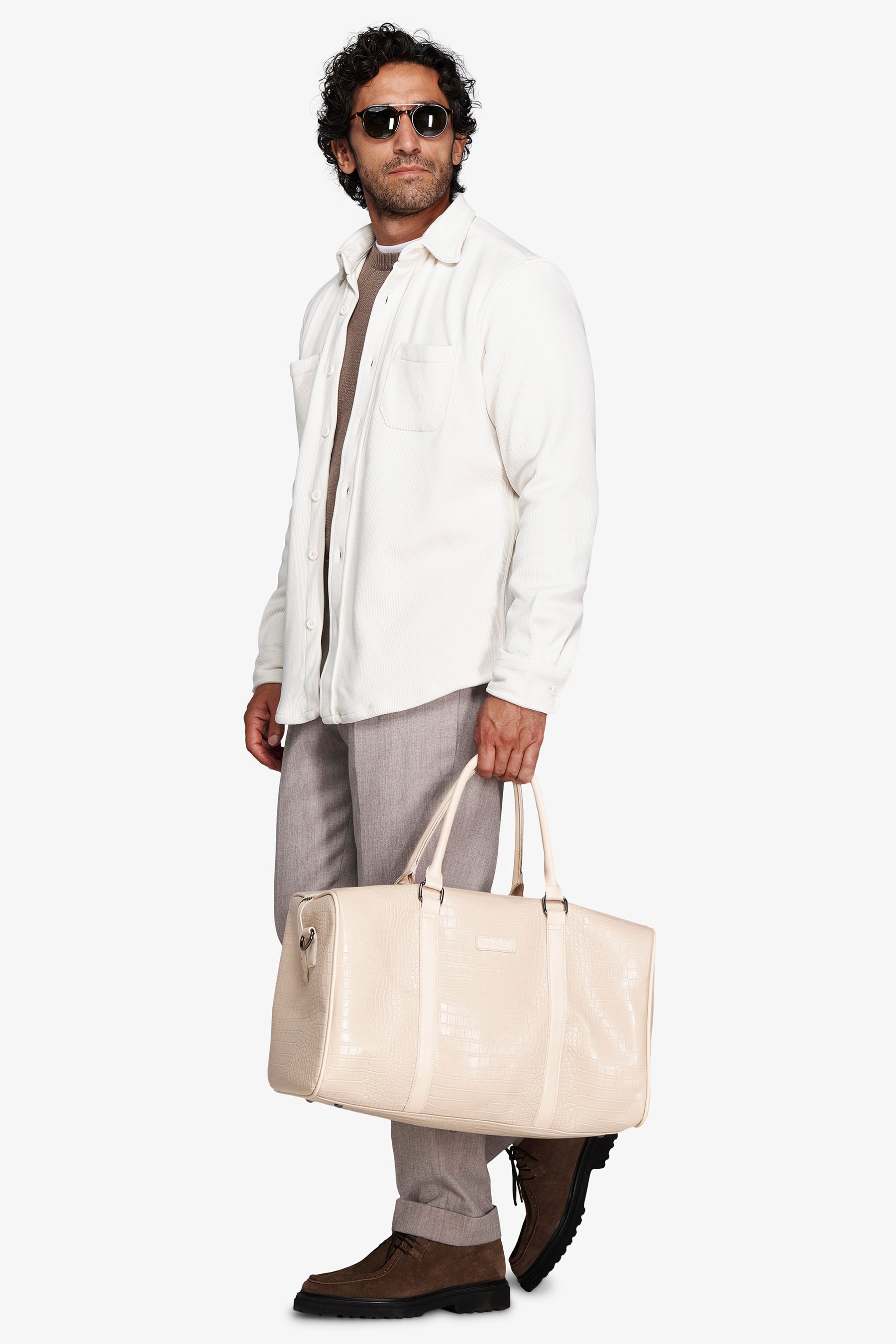 Surchemise crème effet velours côtelé