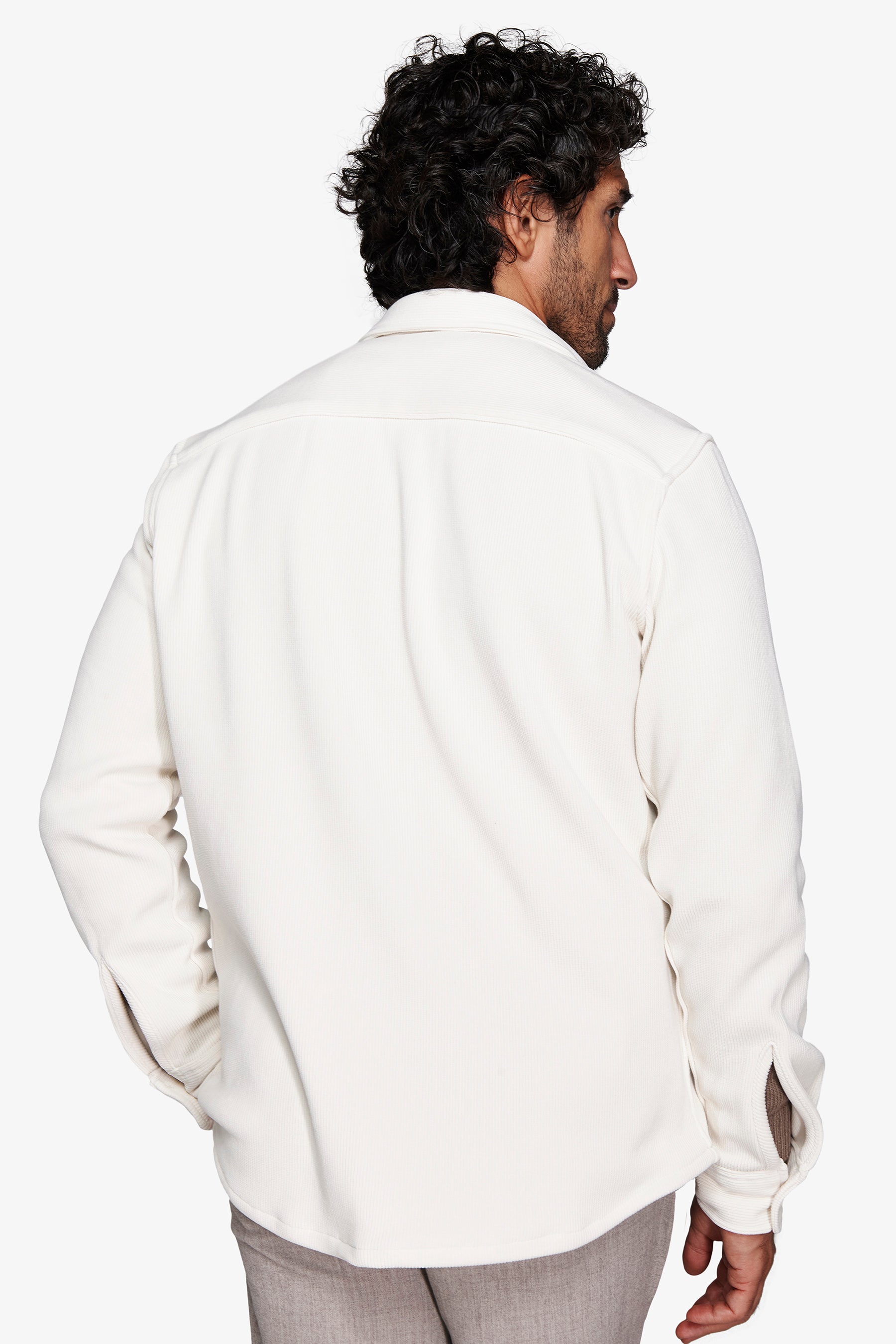 Surchemise crème effet velours côtelé